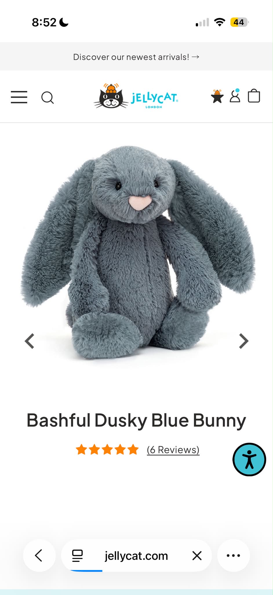 Where to buy Jellycat Bashful Dusky Blue Bunny?