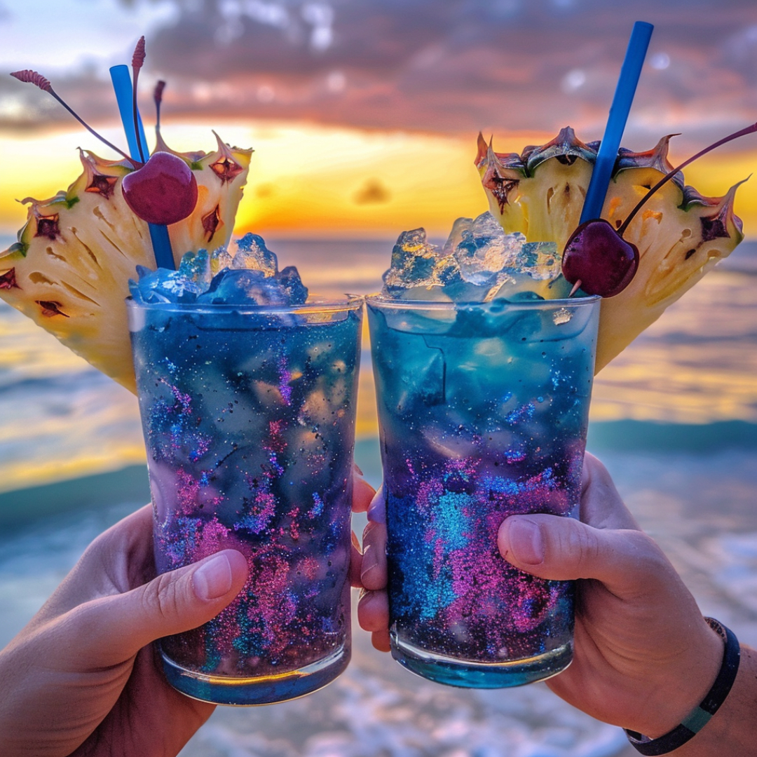 Emily - Galaxy Colors Piña Colada 🌌🍍 Ingredients: - 1 oz coconut cream ...
