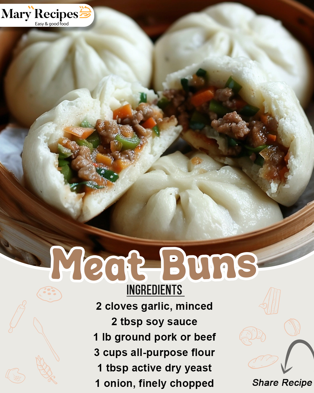 Baked meat buns 😋 😍 Get the recipe in the first comment ❤️