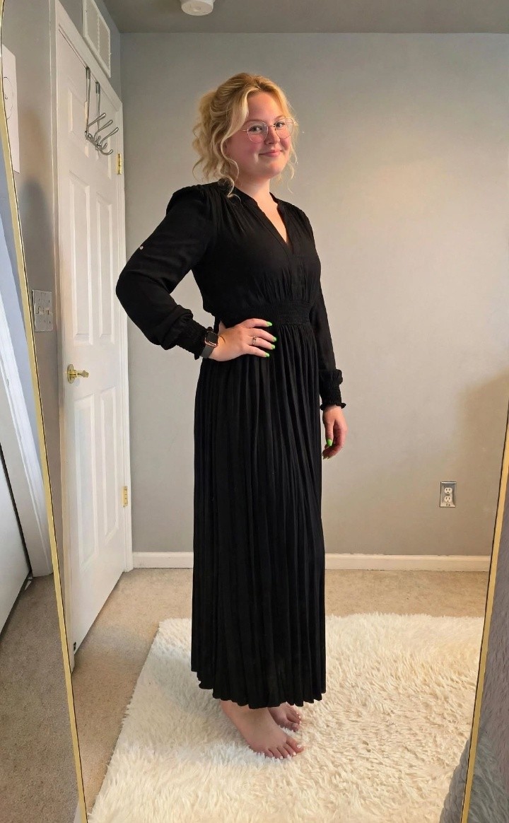 Aldi's Little Black Pleated Dress with Cinched Waist Review