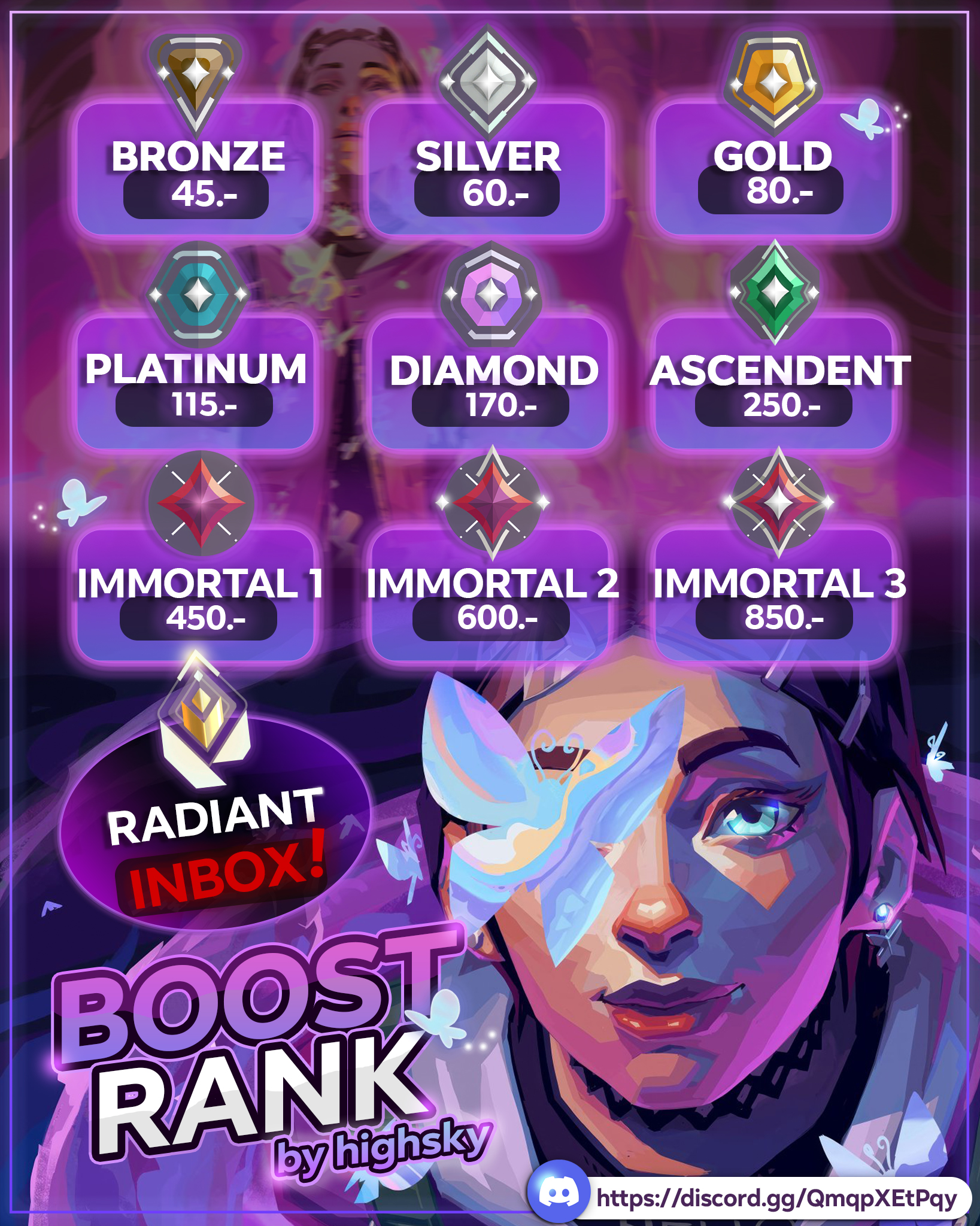 Service Boost Pour Valorant Sur Discord : Udba - Accompagnement Ranking PC - Neuf (code/digital)