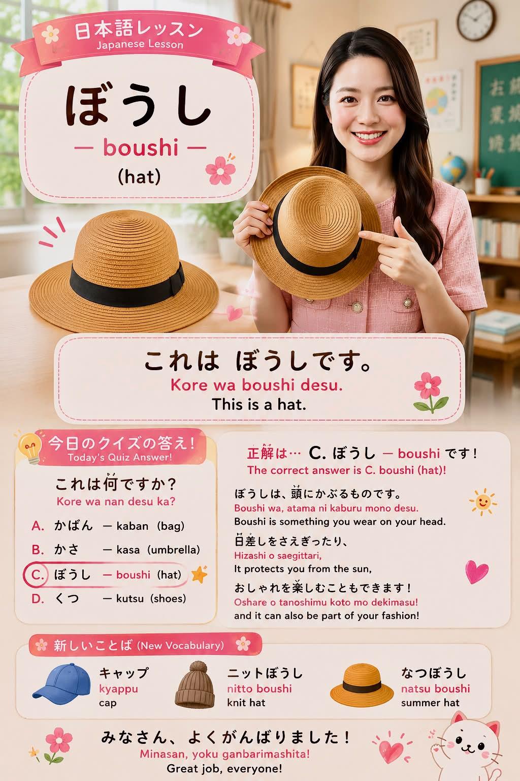 What does boushi mean in Japanese