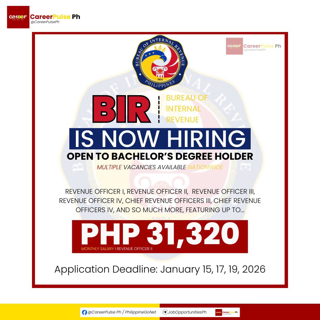 CareerPulse - 📢 BIR Nationwide Hiring Alert! The Bureau of Internal ...