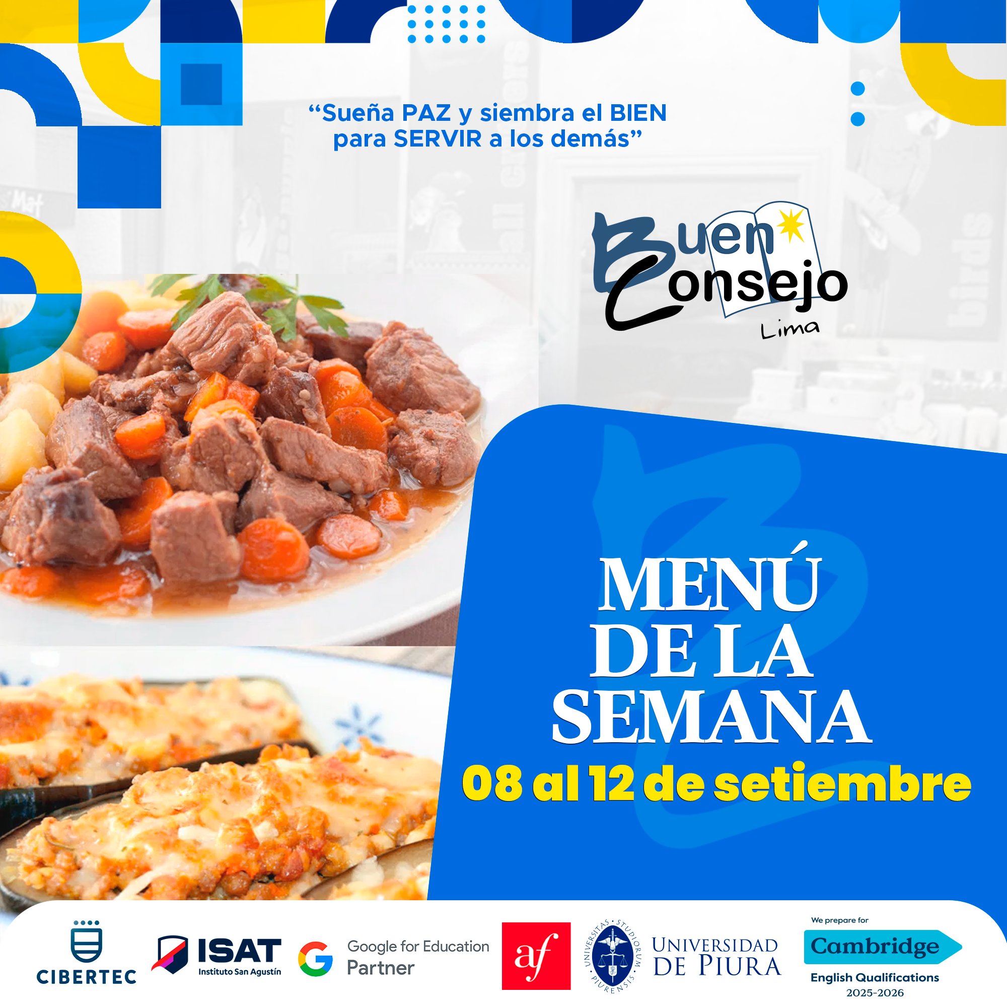 Paz y bien 📅🥗A continuación se... - Colegio Buen Consejo Lima | Facebook