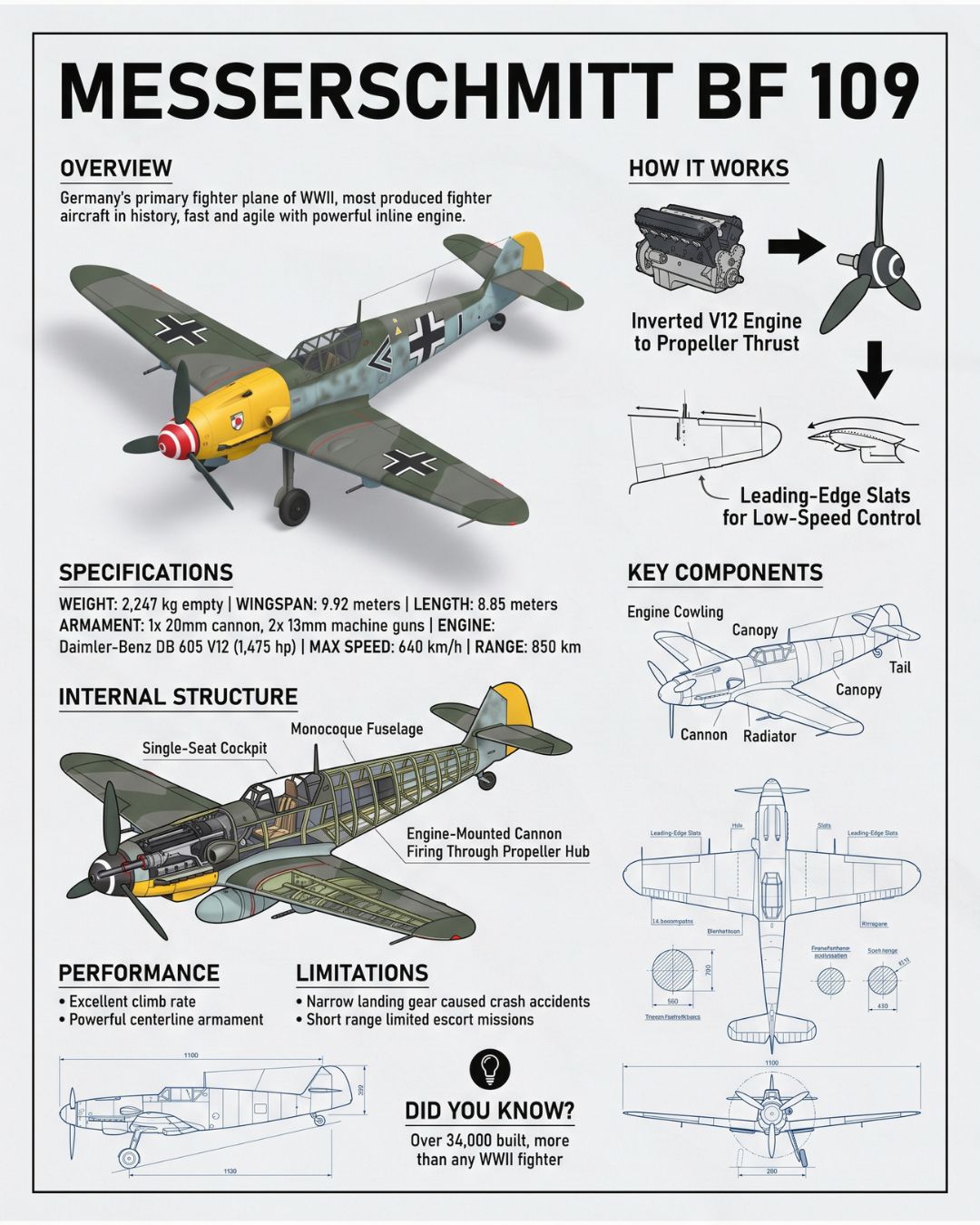 Introduction of the Messerschmitt Bf-109 fighter aircraft