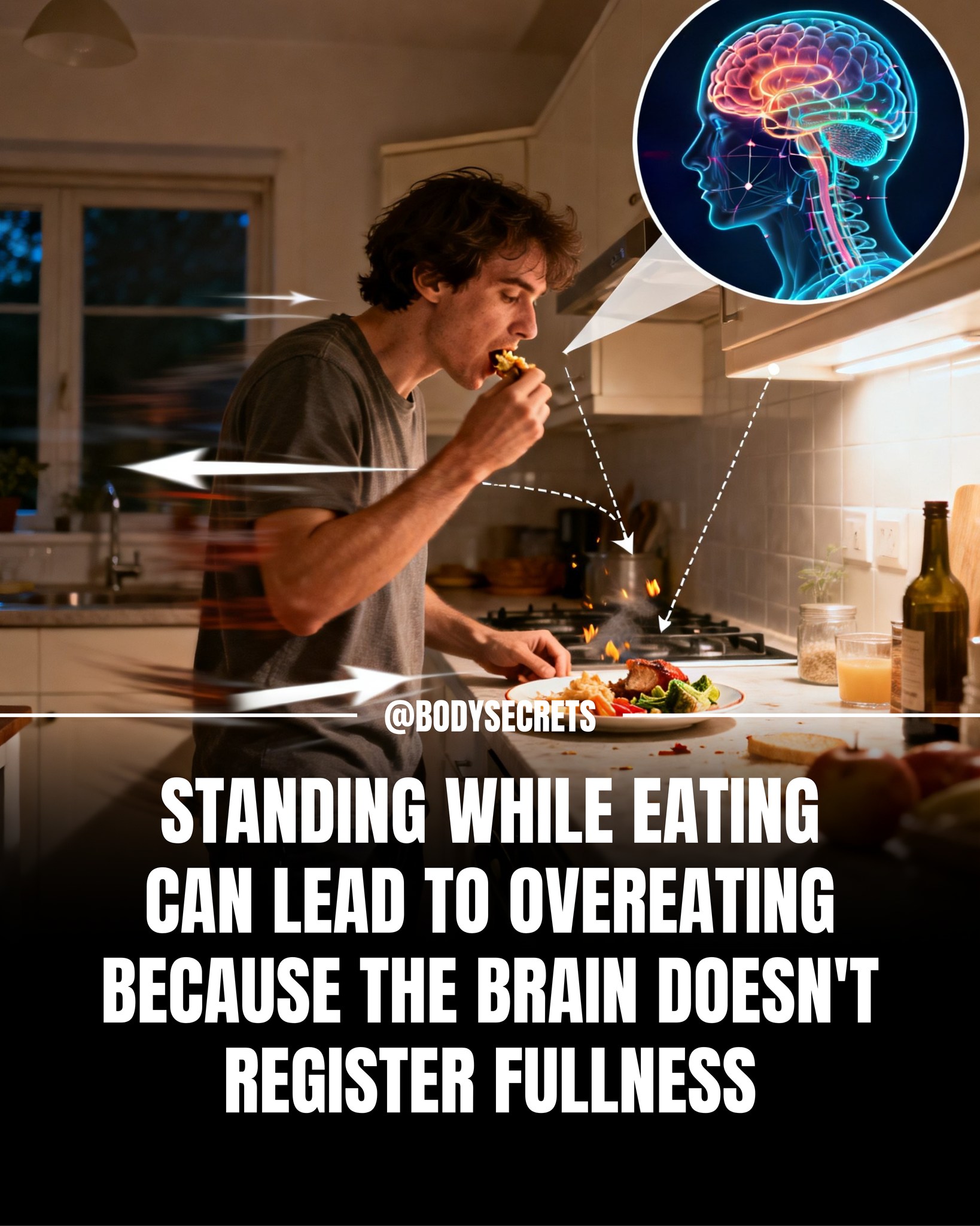Body - Standing while eating may interfere with how the brain processes ...