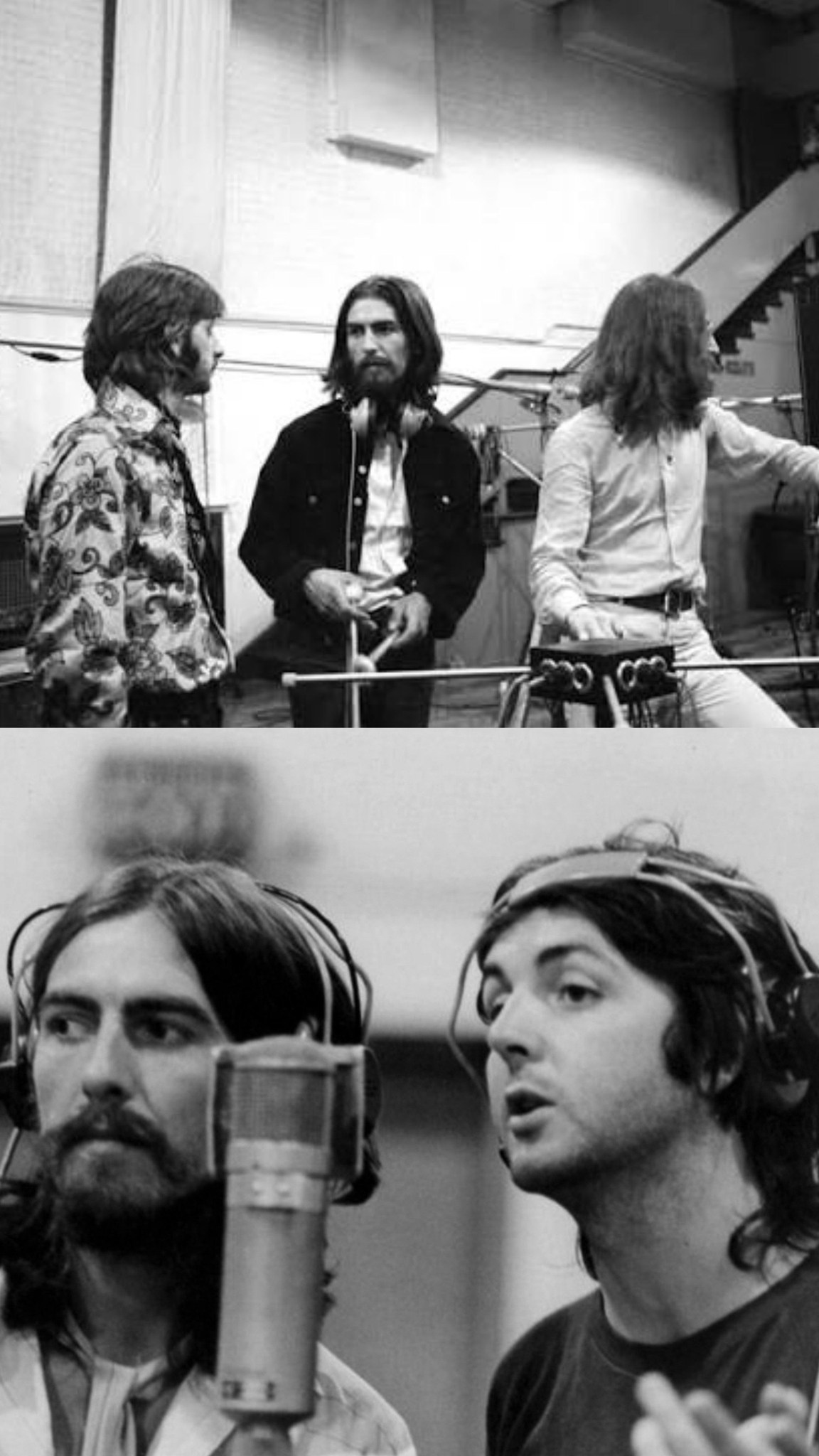 LENNON McCARTNEY 写真集 Paul McCartney and John Lennon recording at Abbey Road Studios in