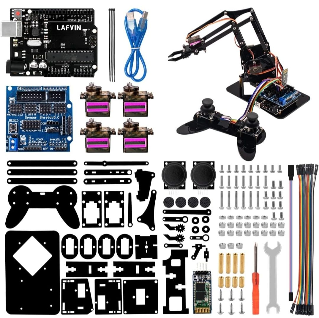 ESP32 ESP8266 For Beginner | 4DOF Acrylic Robot Mechanical Arm Claw Kit ...