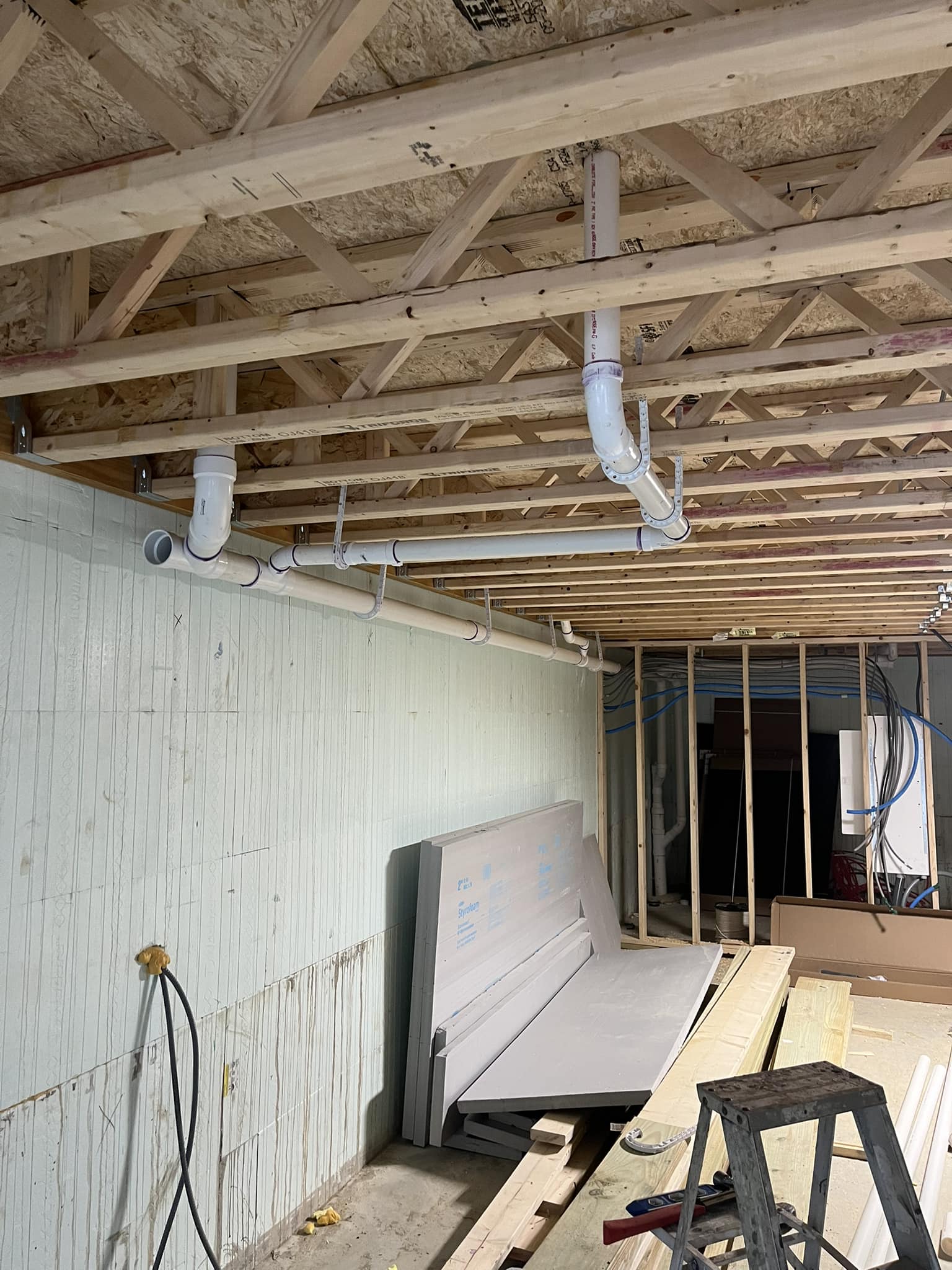 HVAC - Working on a rough in at an ICF (insulated concrete form ) house ...