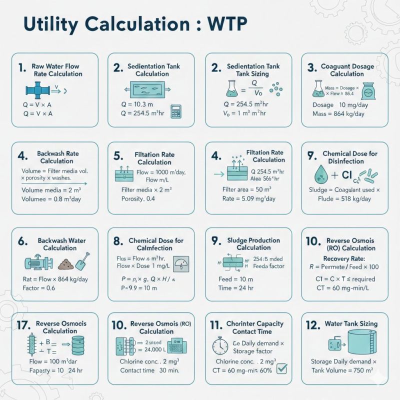 Water - Utility Calculation: WTP 💦💧 1. Raw Water Flow Rate Calculation ...