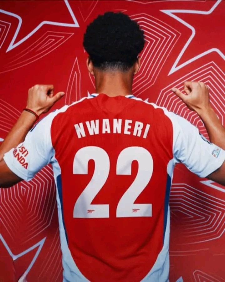 現地購入　正規品 Arsenal NWANERI 53 ユニフォーム Arsenal's Ethan Nwaneri to wear iconic No. 22 shirt
