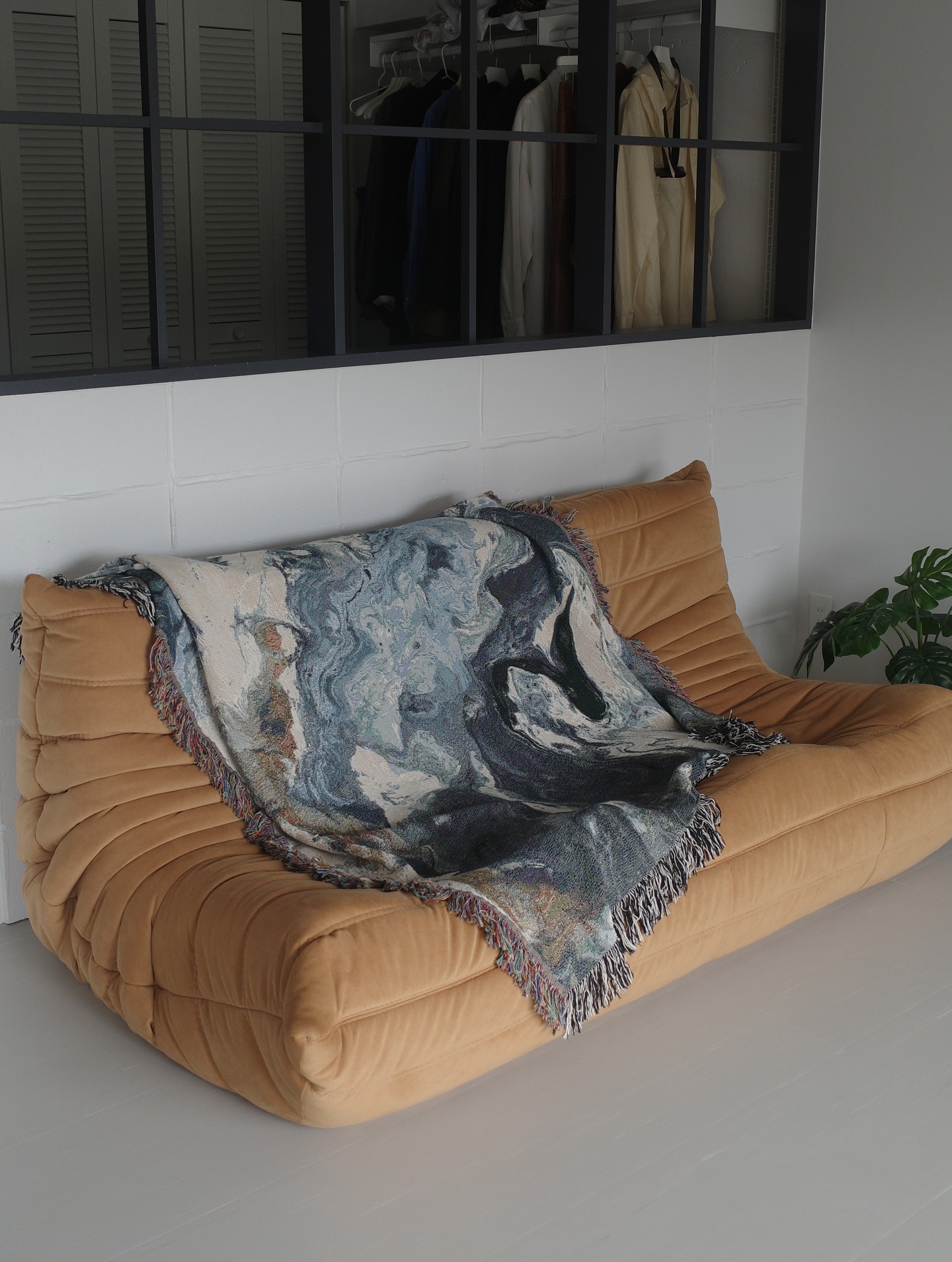 MARBLE WOVEN THROW BLANKET S : 94x132cm | 37x52inches 一人用