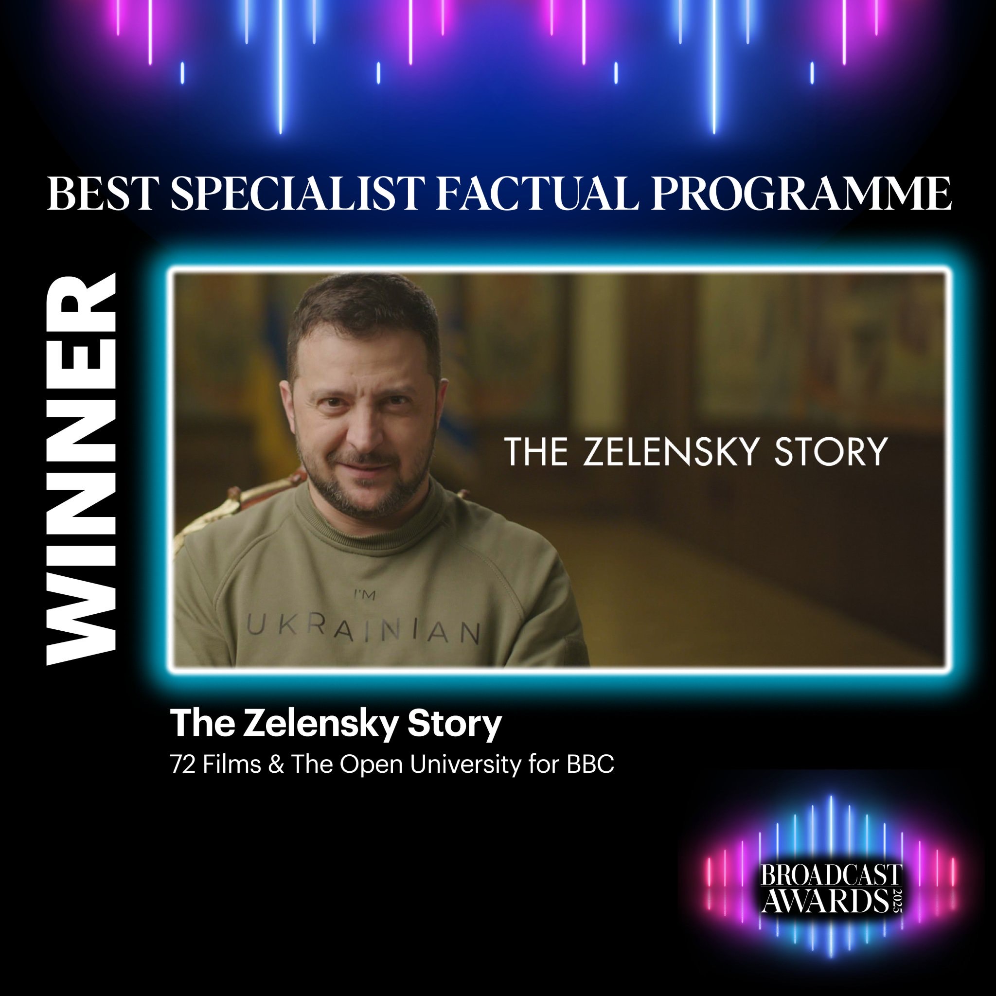 72 Films - The Zelensky Story wins Broadcast Awards!... | Facebook