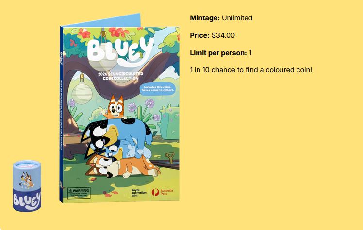 Bluey coins are back! A brand-new coin collection will be