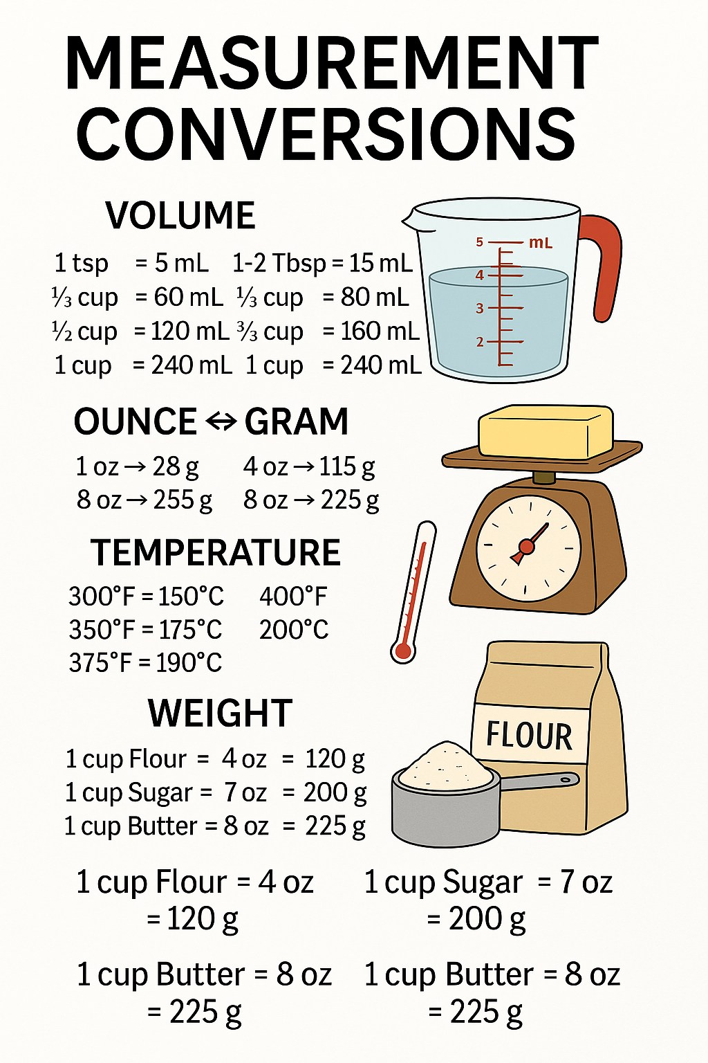 Metric Weight Conversion Table