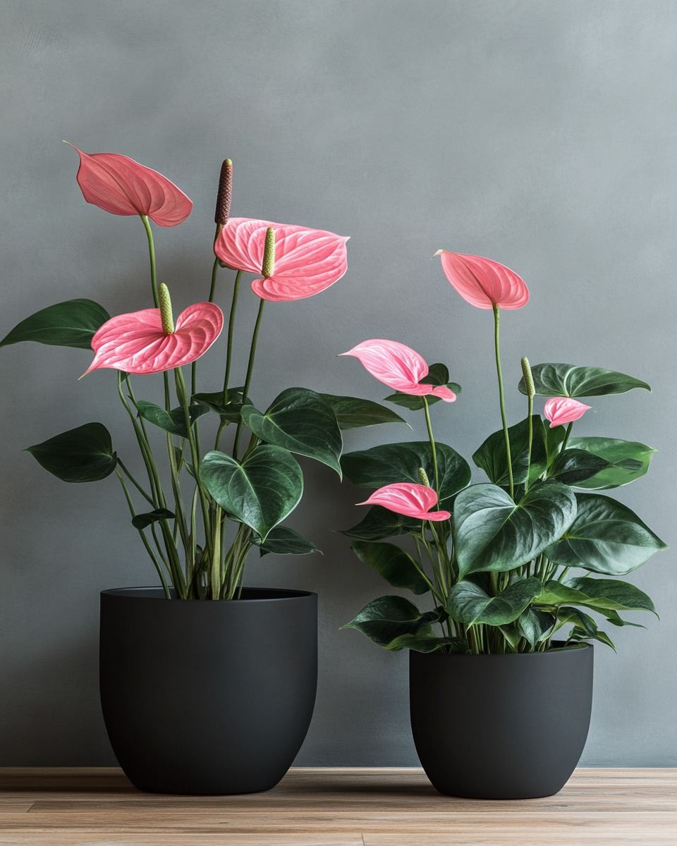 Pink lady anthurium arrangement
