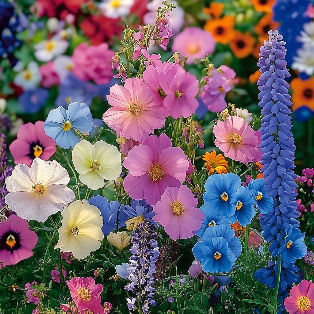 Pink and purple cottage garden ideas for zone 9b-10