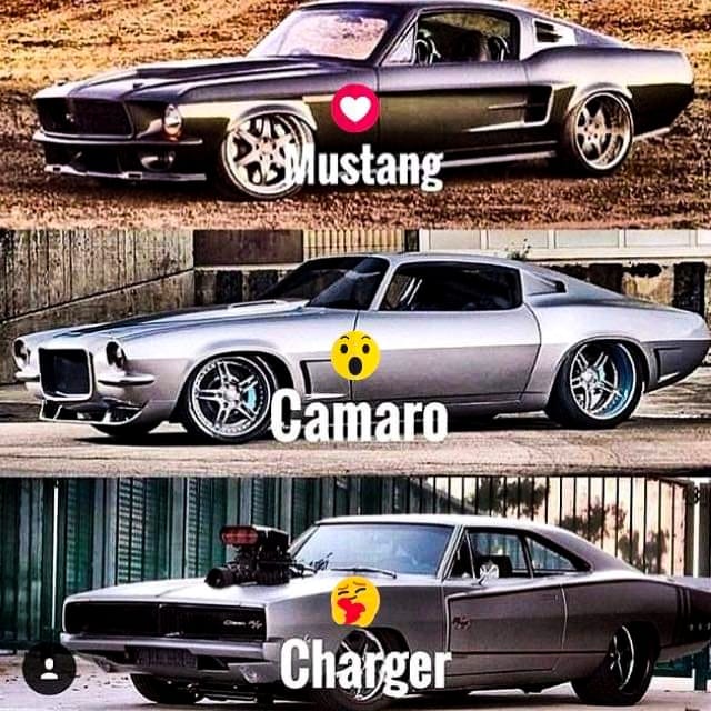 Classic American muscle cars from the 1960s and 1970s