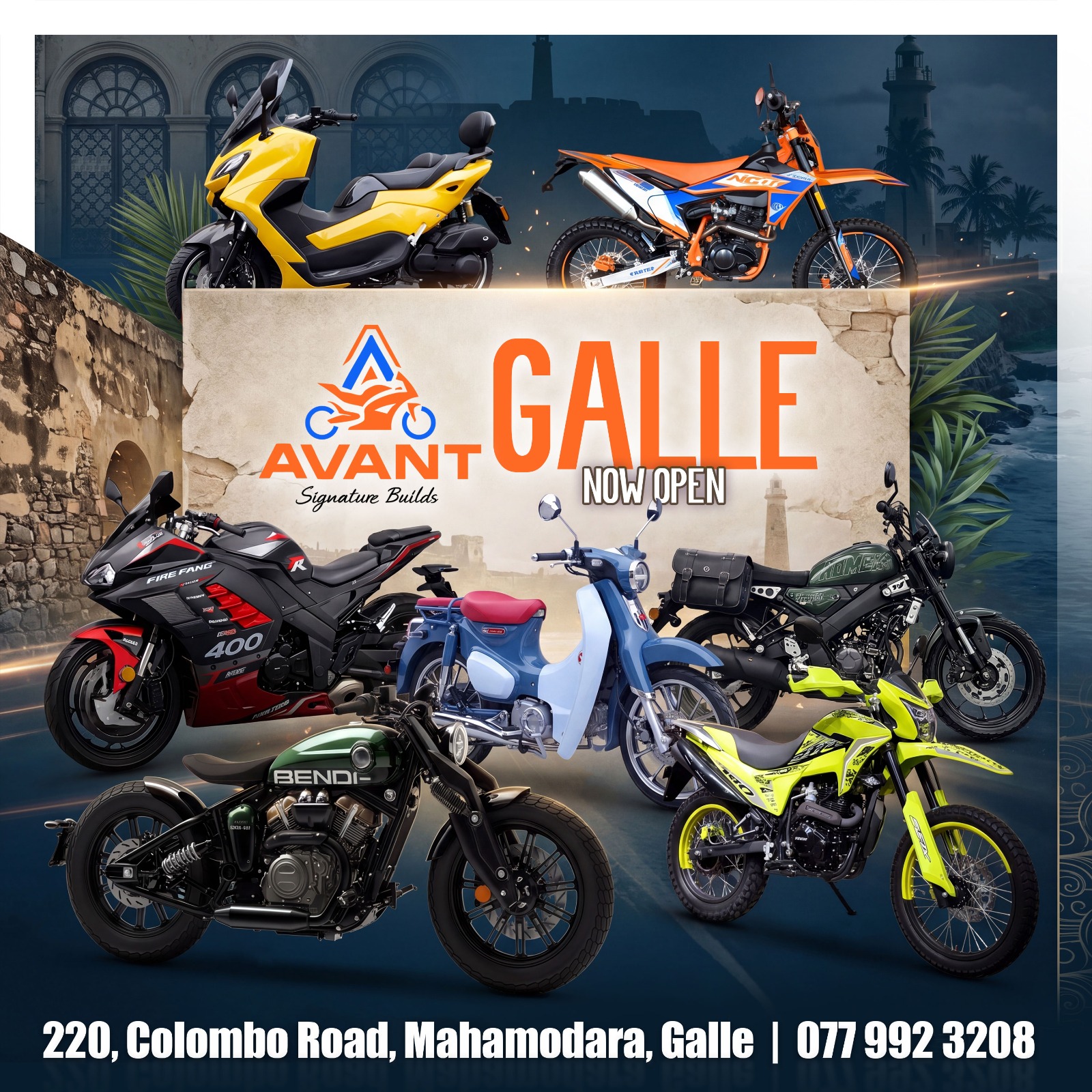 🏁 Great news for motorcycle lovers in Galle! Avant Signature