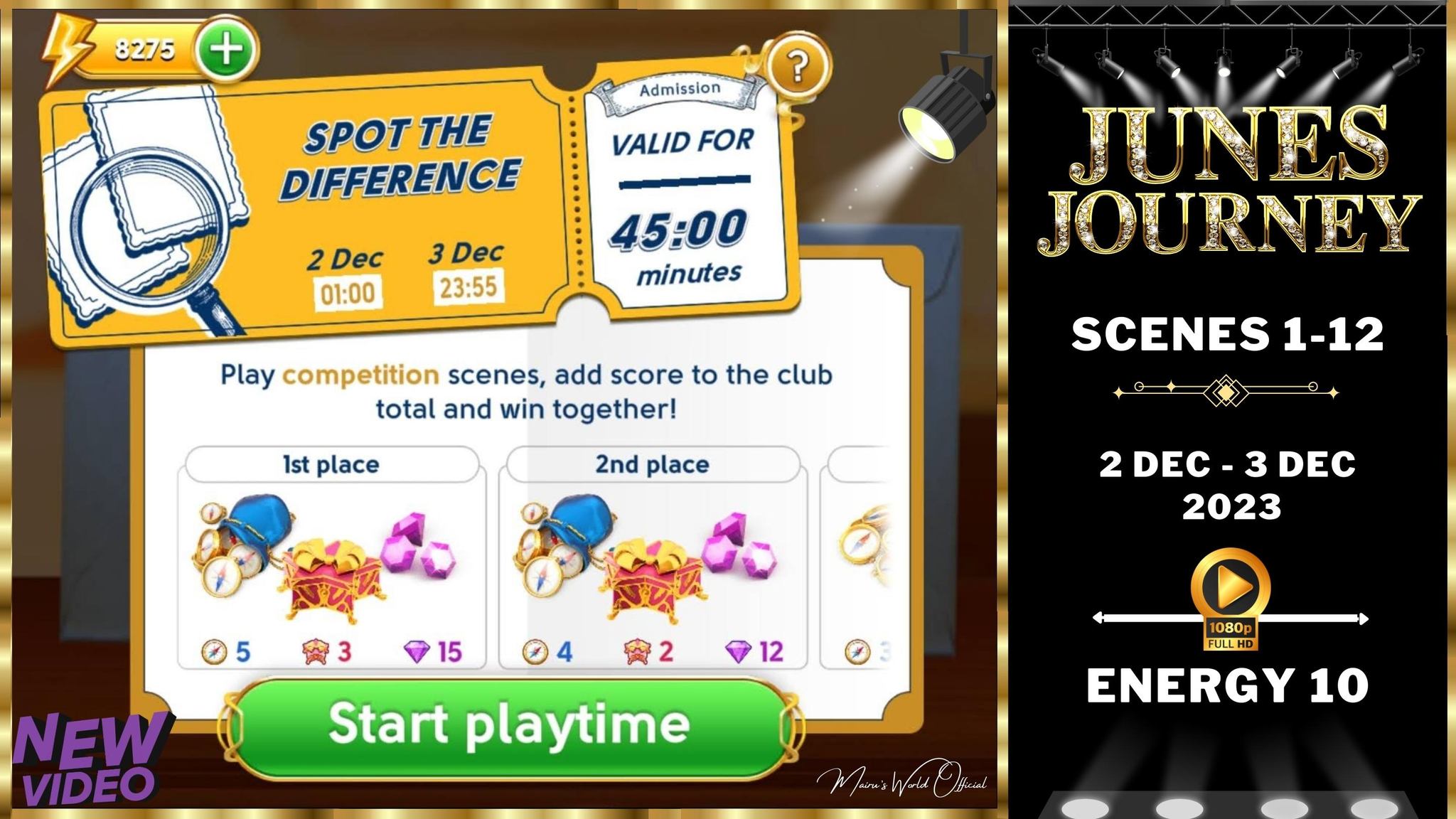 JUNE'S JOURNEY SPOT THE DIFFERENCE COMPETITION 2 to 3 DEC 2023 SCENES 1 ...