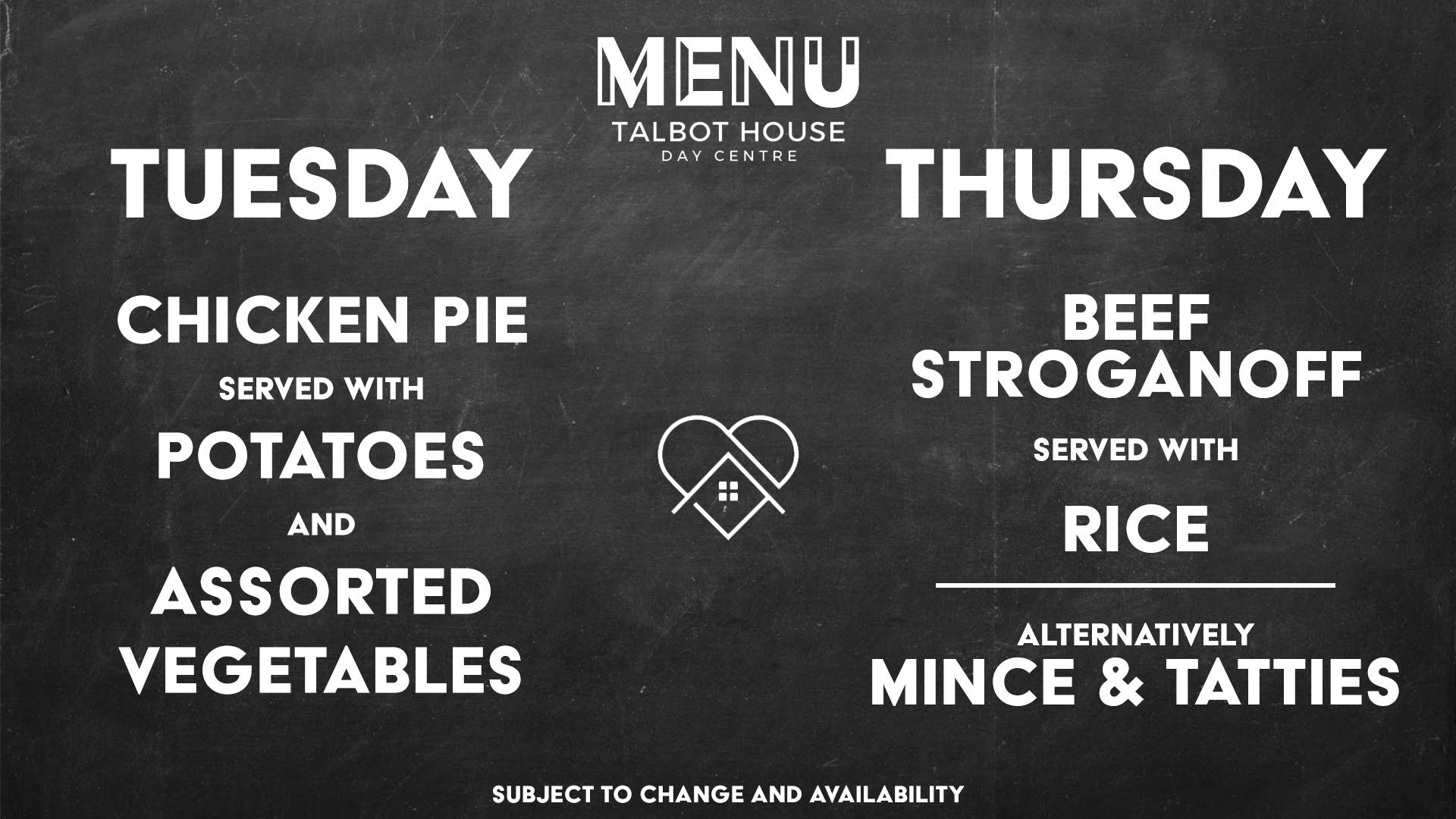 Hi everyone, here's our menu... - Talbot House - Grangemouth | Facebook