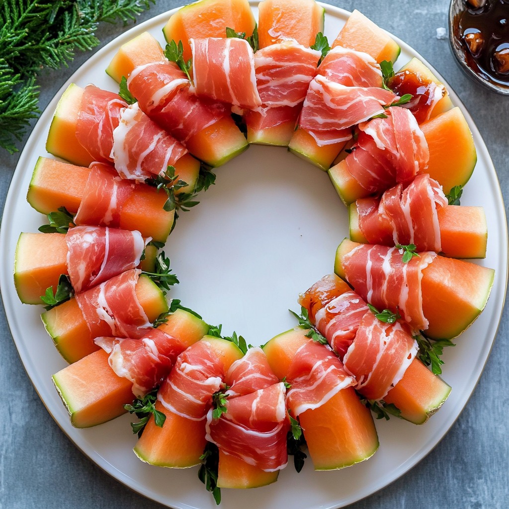 Tiana Recipes 🎄 **Christmas Prosciutto & Melon Wreath**... Facebook