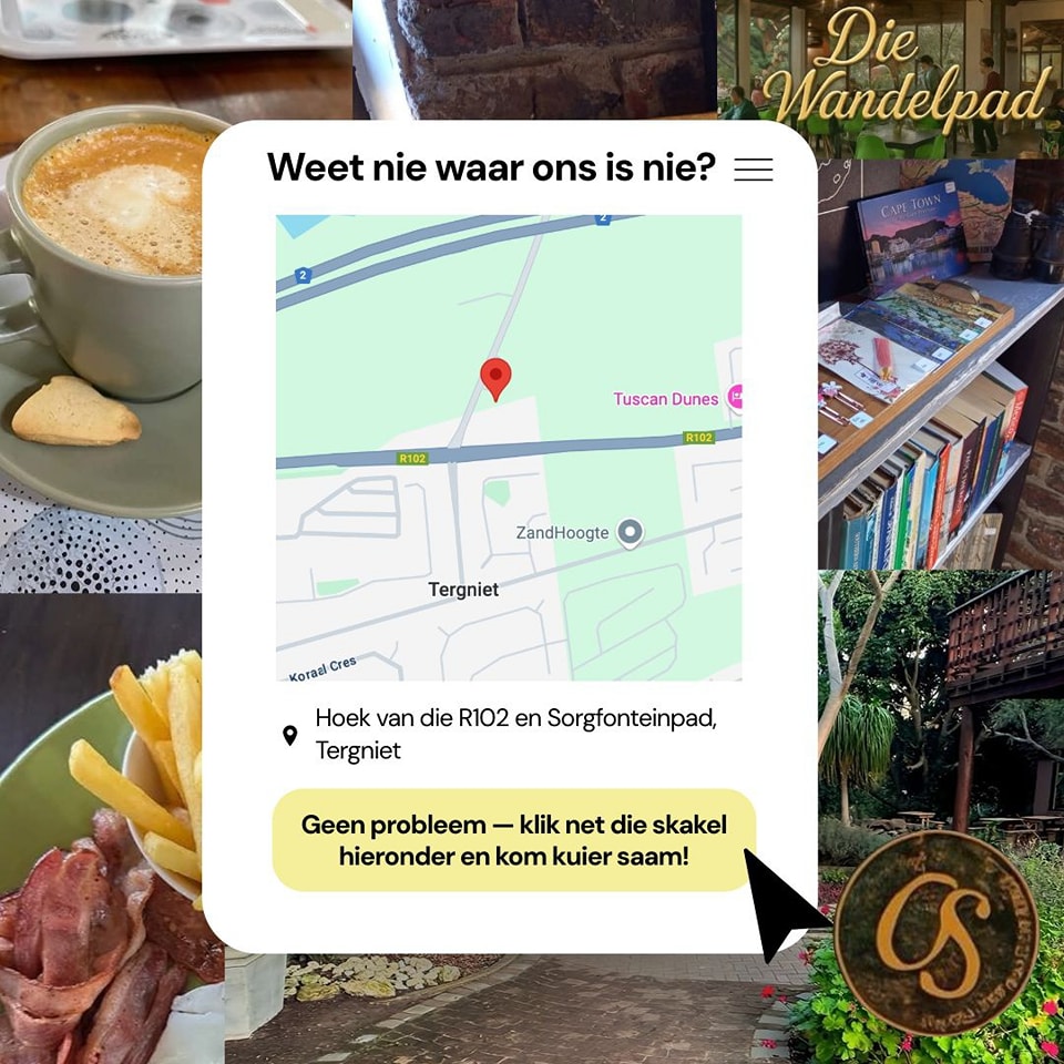 Die - 📍 Vind ons hier! Op die hoek van R102 & Sorgfonteinweg, Tergniet ...