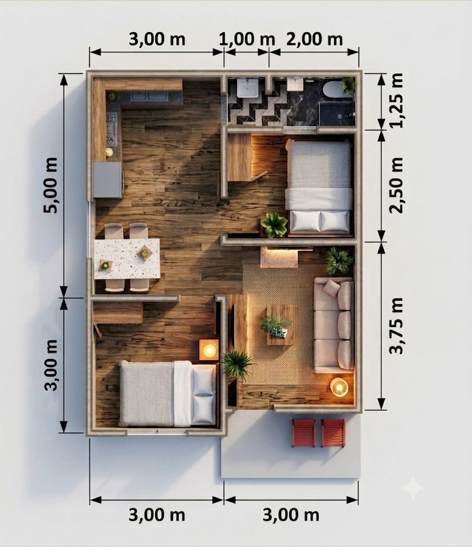 Tiny home layout suggestions for 22' x 19.4' space