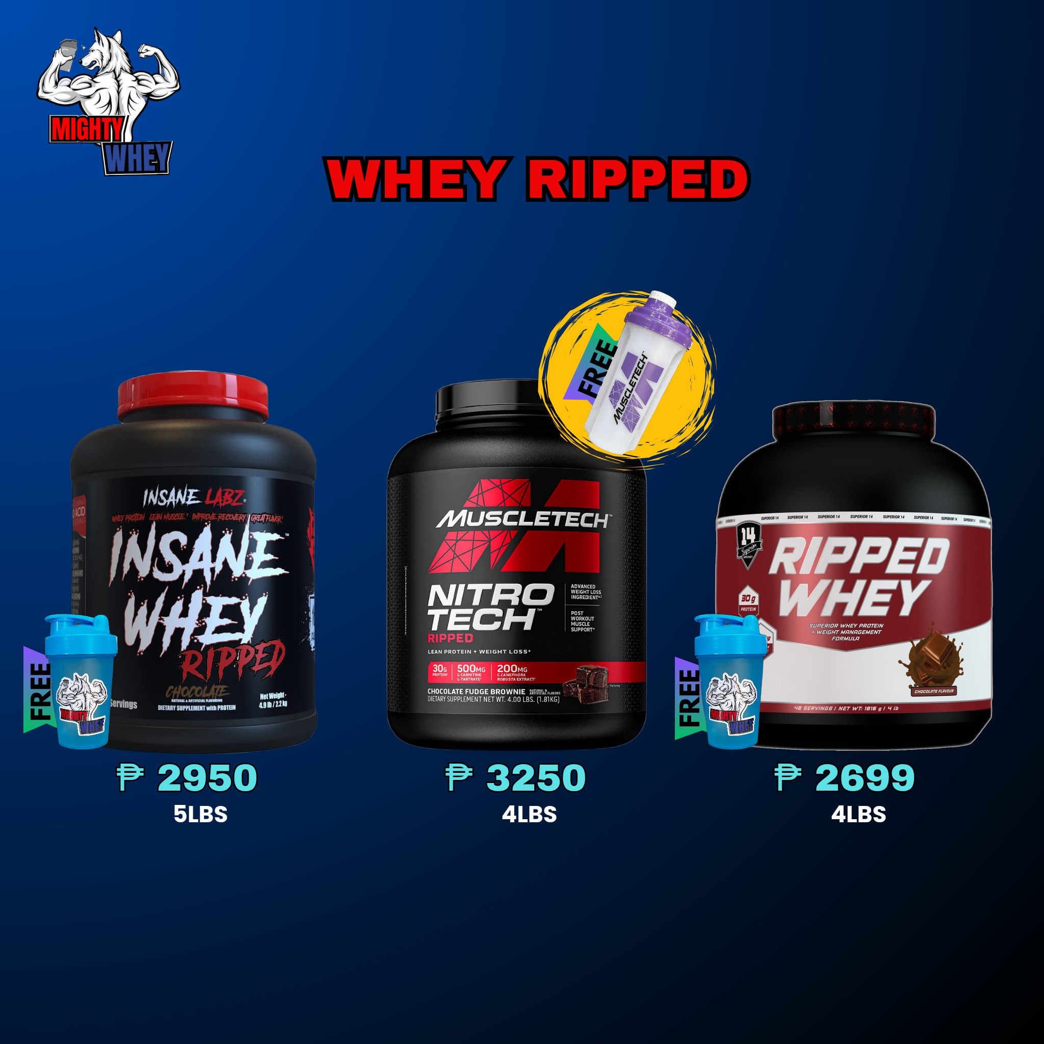 Mighty - 💥WHEY RIPPED • Insane Whey Ripped 5lbs ₱2950 - Free shaker ...