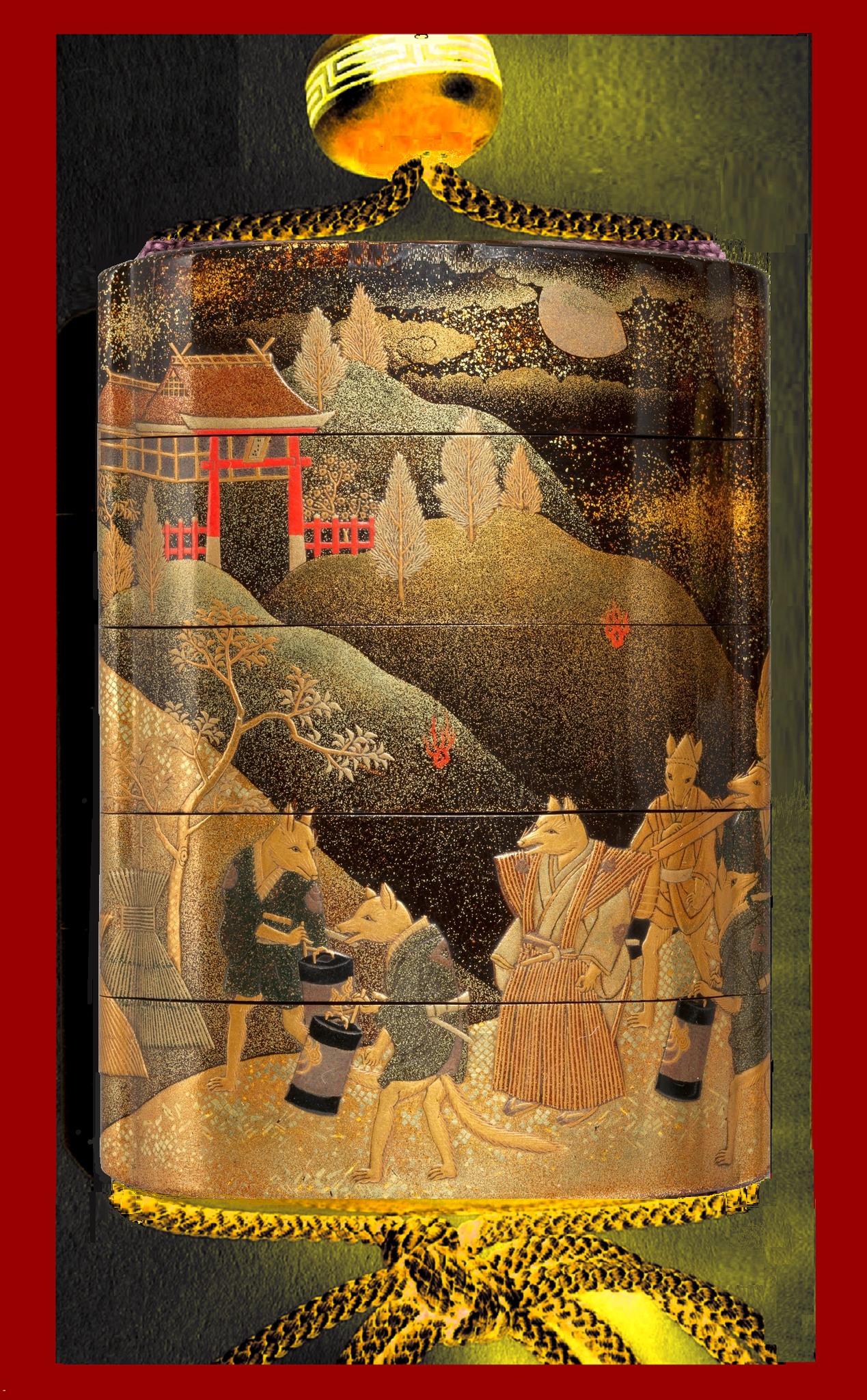 Edo period inro with fox