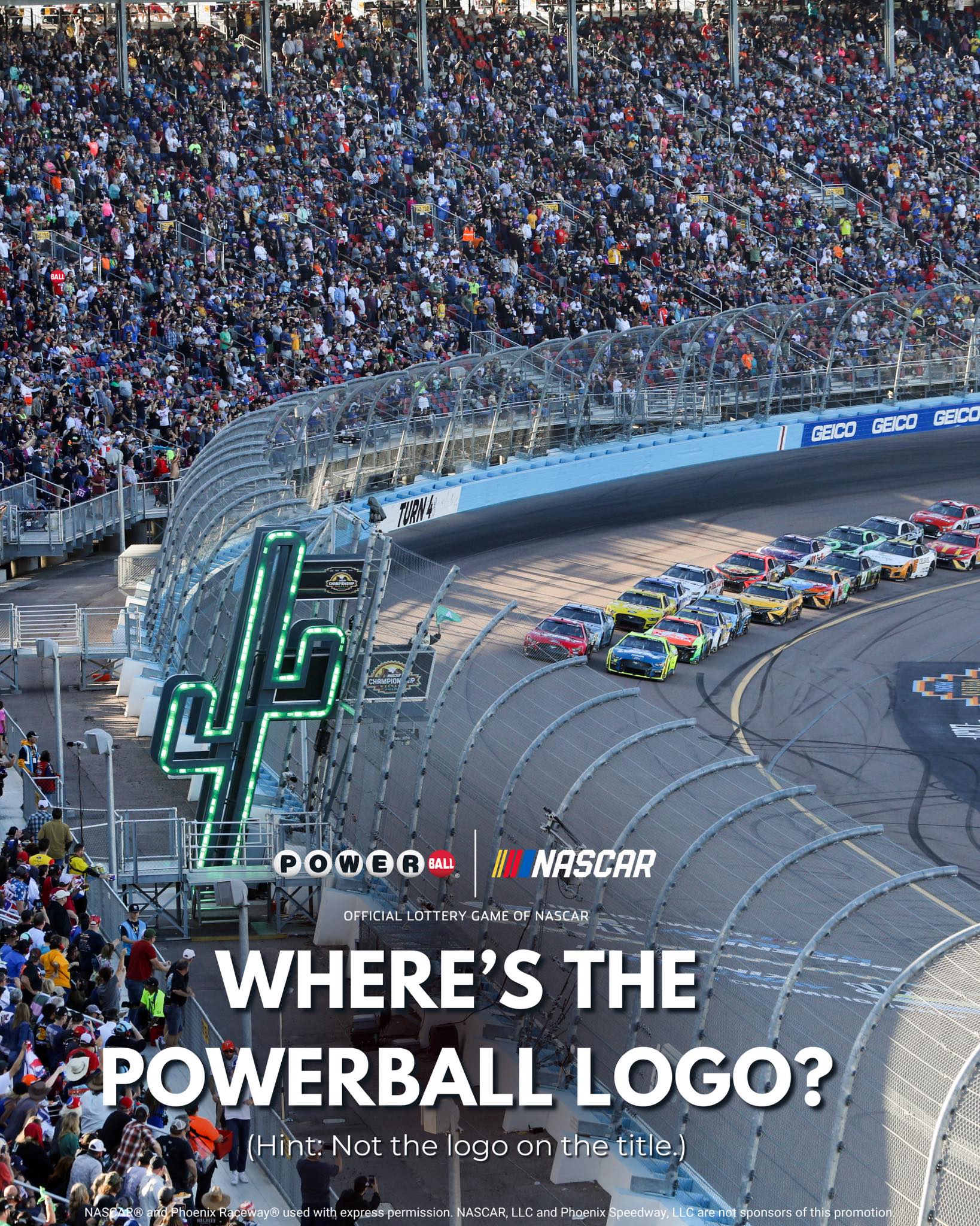 PowerballOfficial - The Powerball logo is hidden in the Phoenix Raceway ...
