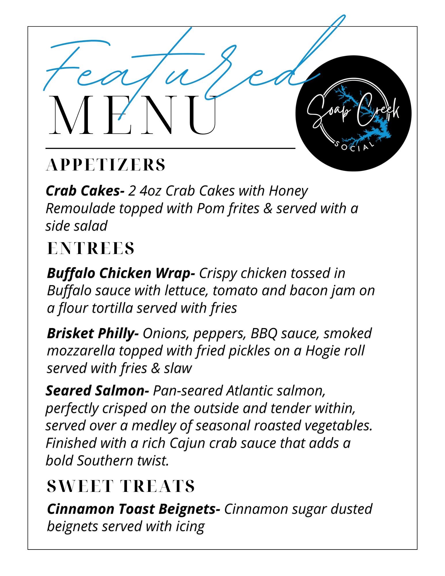 Soap - This Week’s Featured Menu is HERE! Join us at Soap Creek Social ...