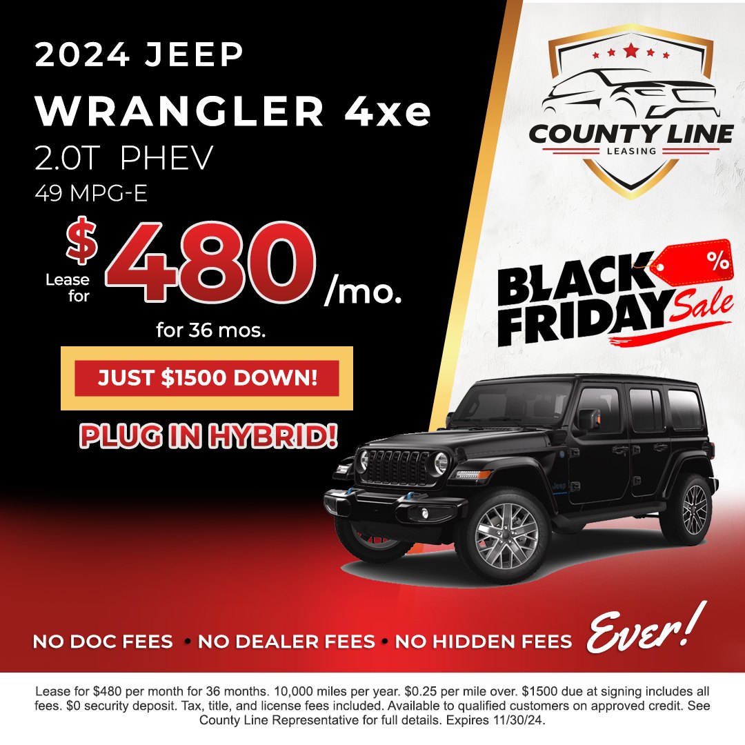 🚙 ️ Black Friday Special: Jeep... - County Line Leasing | Facebook