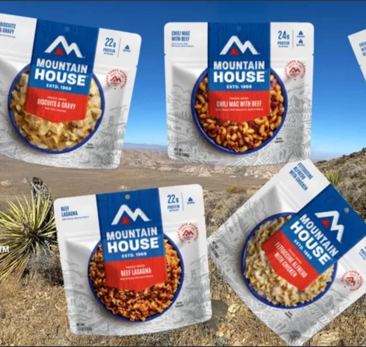 Vintage Mountain House freeze-dried food packets found at estate sale