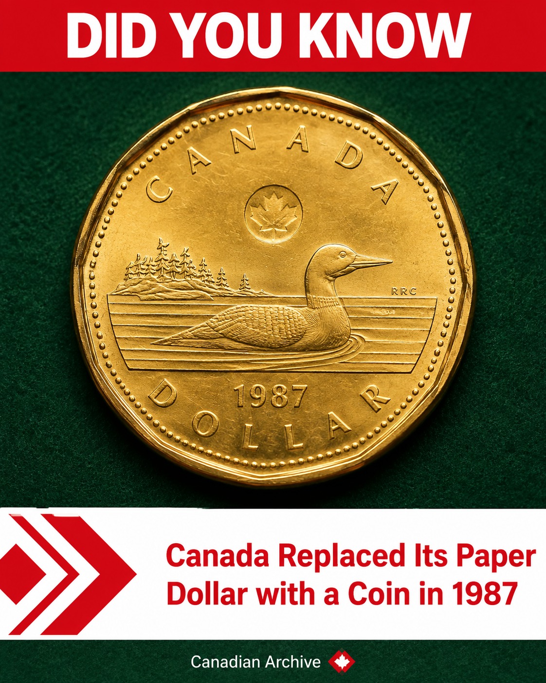 On this day… in 1987 The Royal Canadian Mint unveils a one-dollar