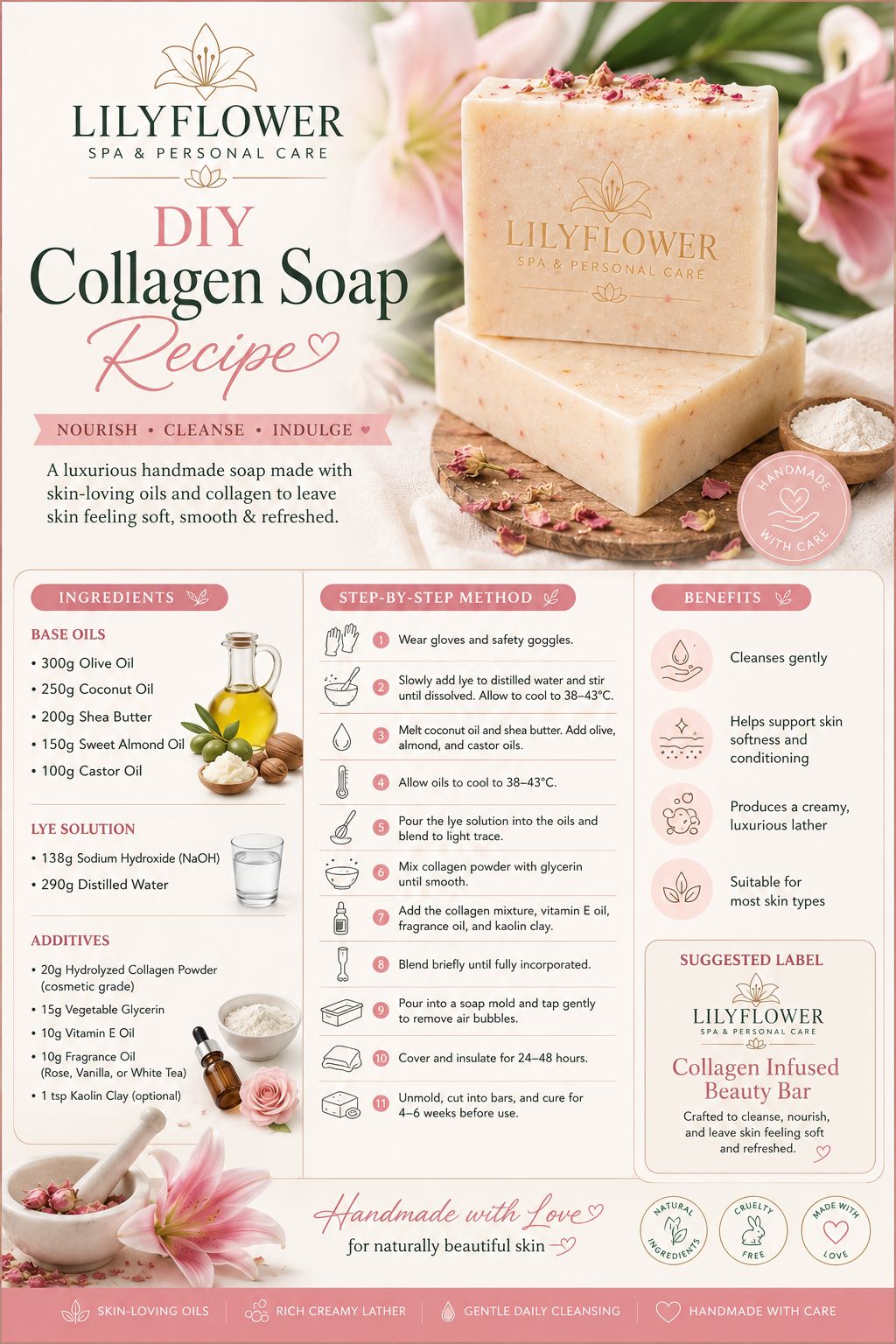 How to make butterfly pea collagen soap for glowing skin