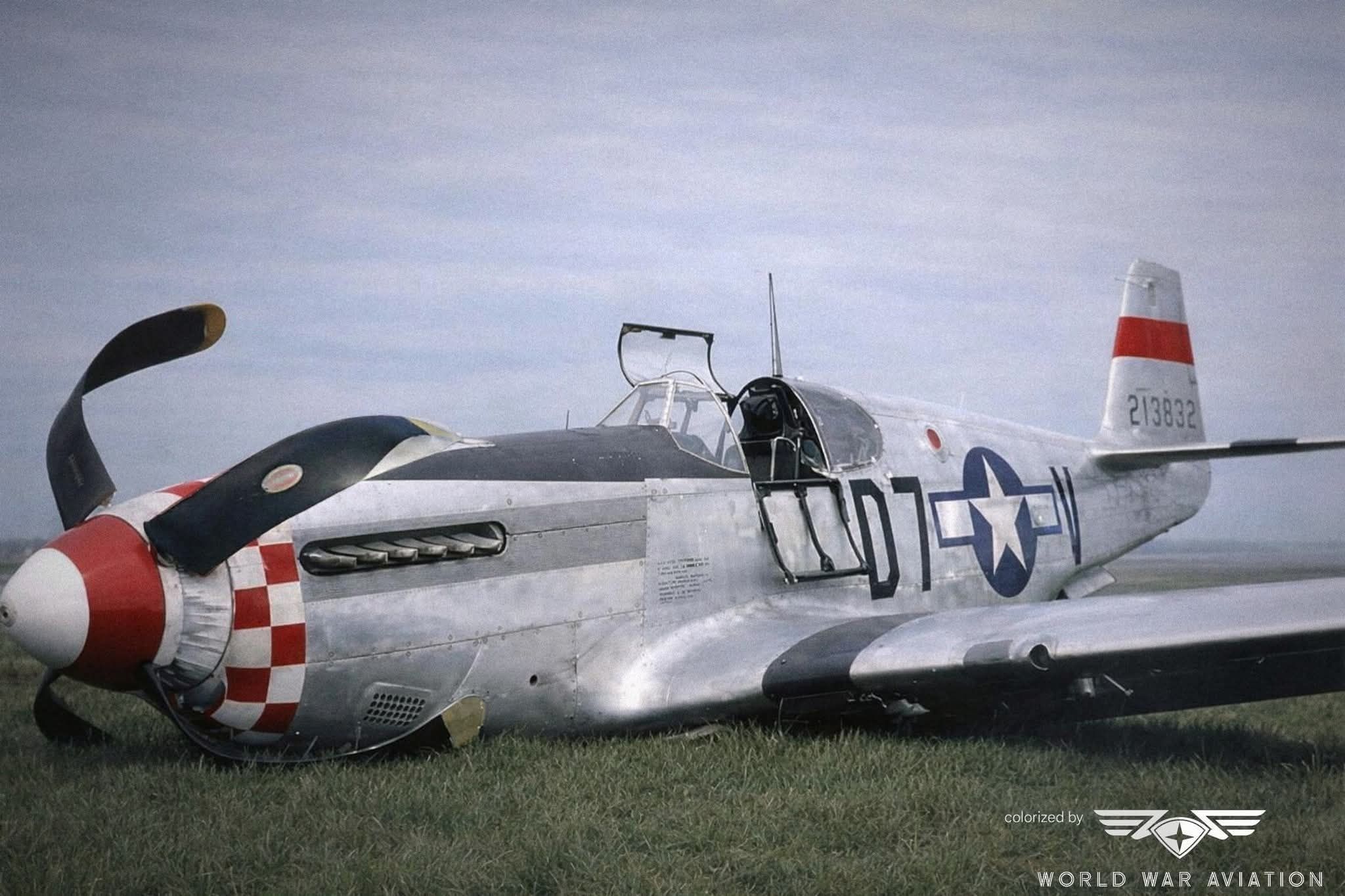 Destroyed P-51 Mustang code 6N-C of the 505th FS 339th Fighter Group