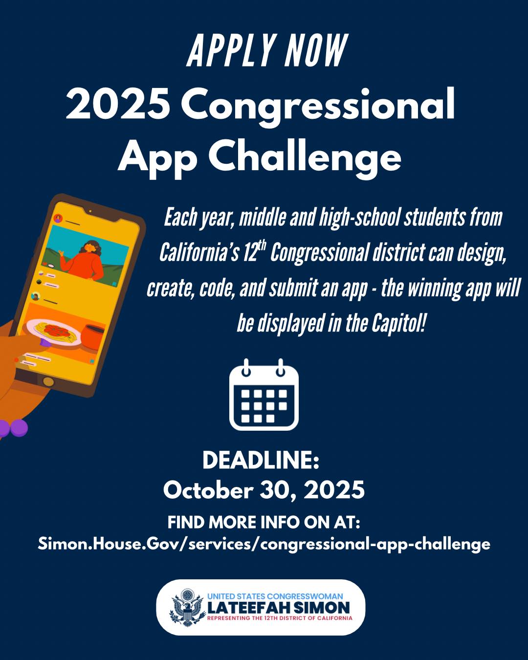 Congresswoman - Calling all CA-12 Students - The 2025 Congressional App ...