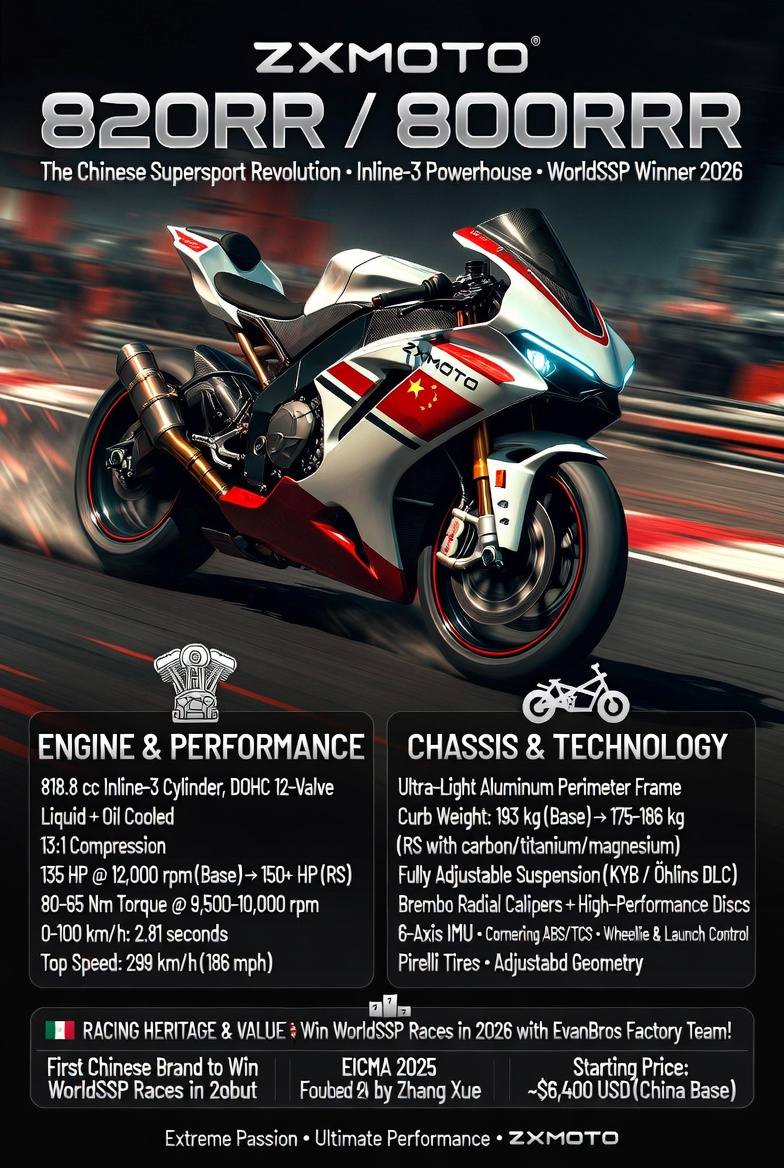 ロビン 🔥 ZXMOTO 800RRR TWINS have arrived 🔥 The Chinese supersport