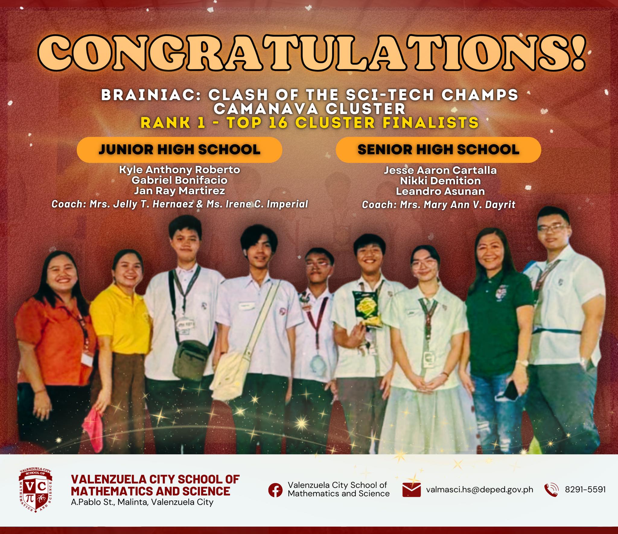 Congratulations! 👏🏻 BRAINIAC: CLASH OF THE SCI-TECH CHAMPS (CaMaNaVa ...