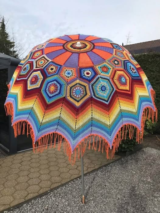 crochet patio umbrella ASTERI ROPE NATURAL & OFF WHITE D260 |H240 cm Attractive Macrame Crochet Fringe Beach Umbrella may be purchased online A Thrift Store Tablecloth DIY