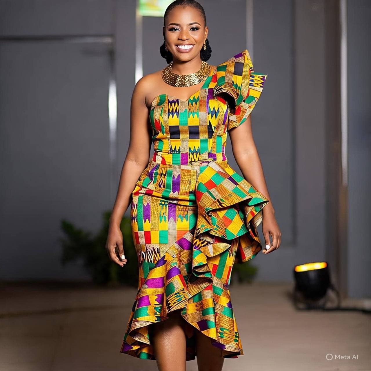 chinese dress ladies African Print Kente Orange / green Infinity Multiway Maxi Dress   AfricanFabs