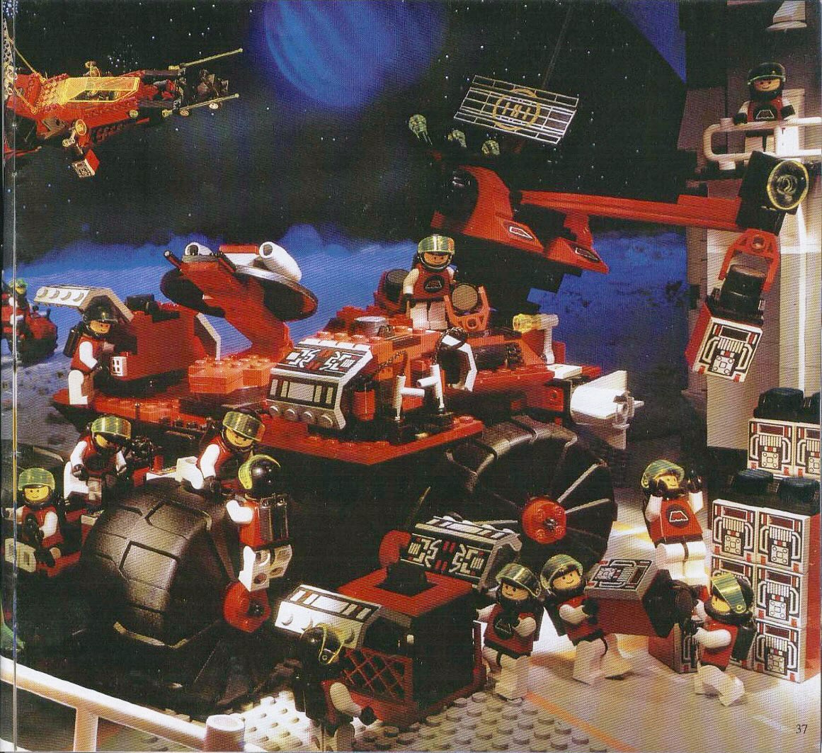 1984 Lego catalogues with black and blue space minifigures