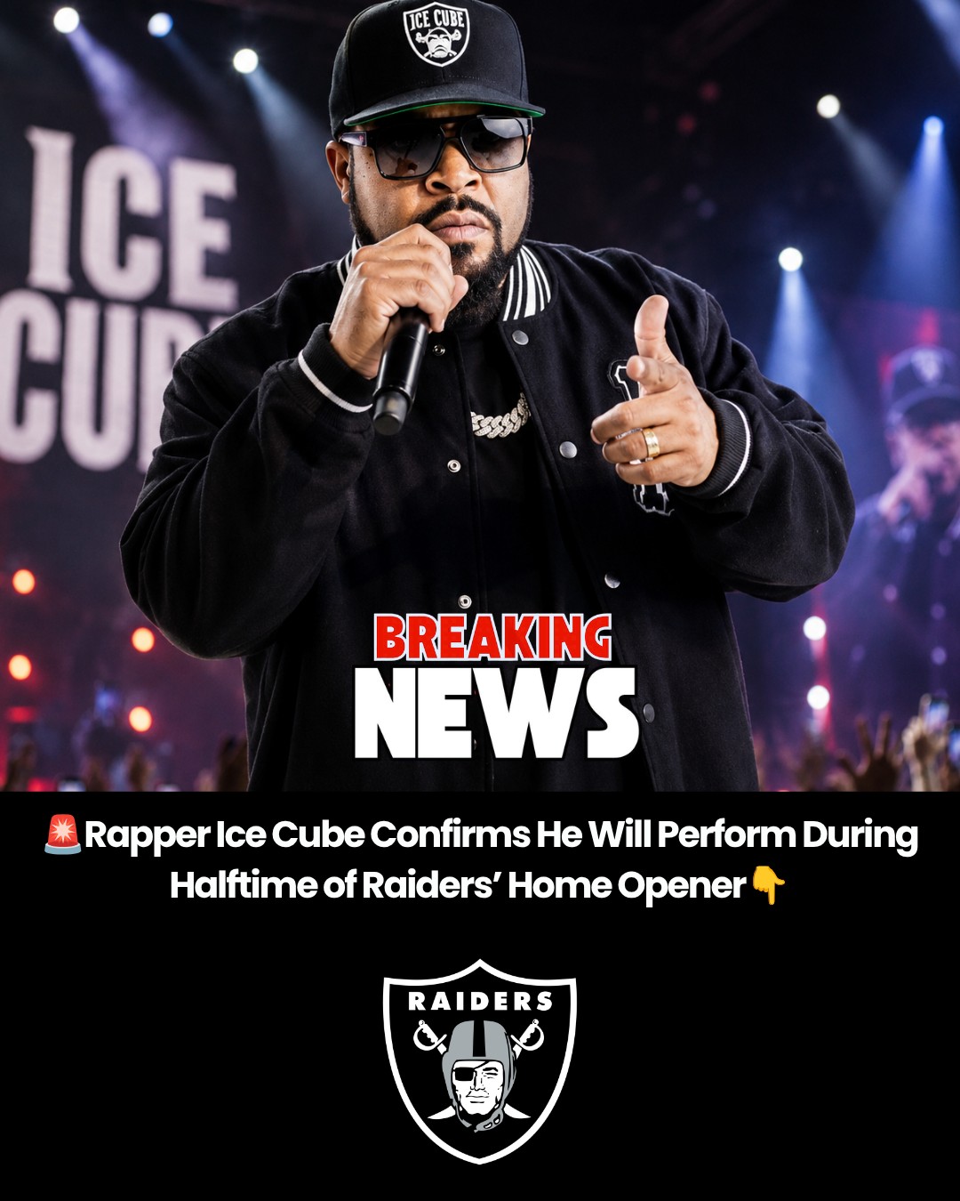 Ice Cube to perform at Raiders' home opener halftime