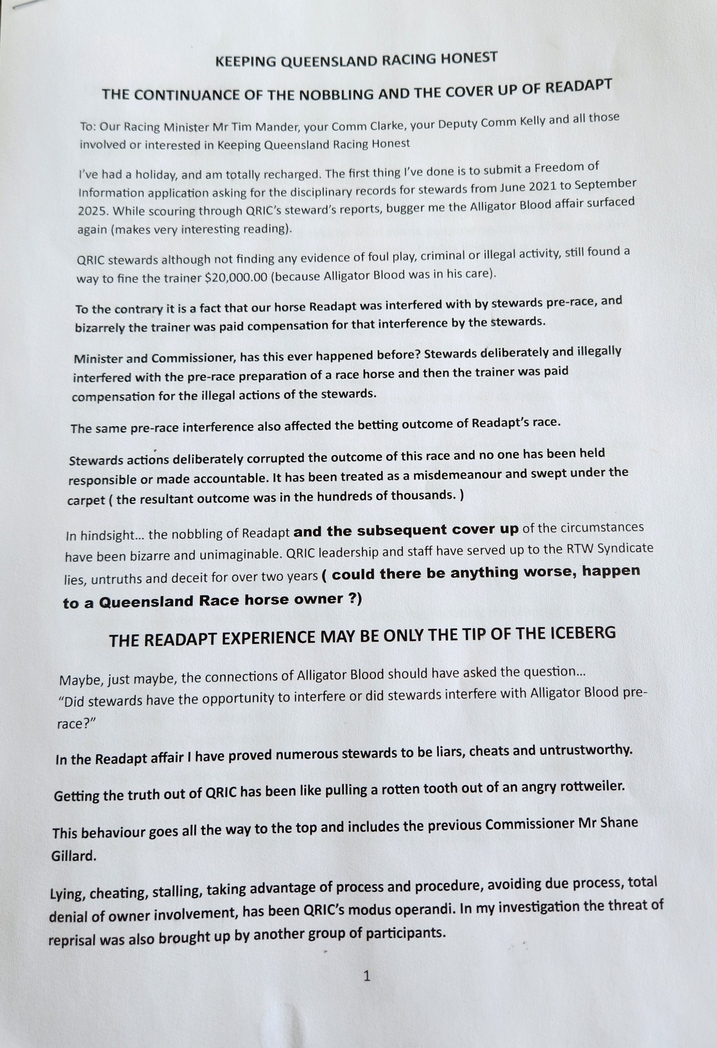 Keeping Queensland... - Keeping Queensland Racing Honest