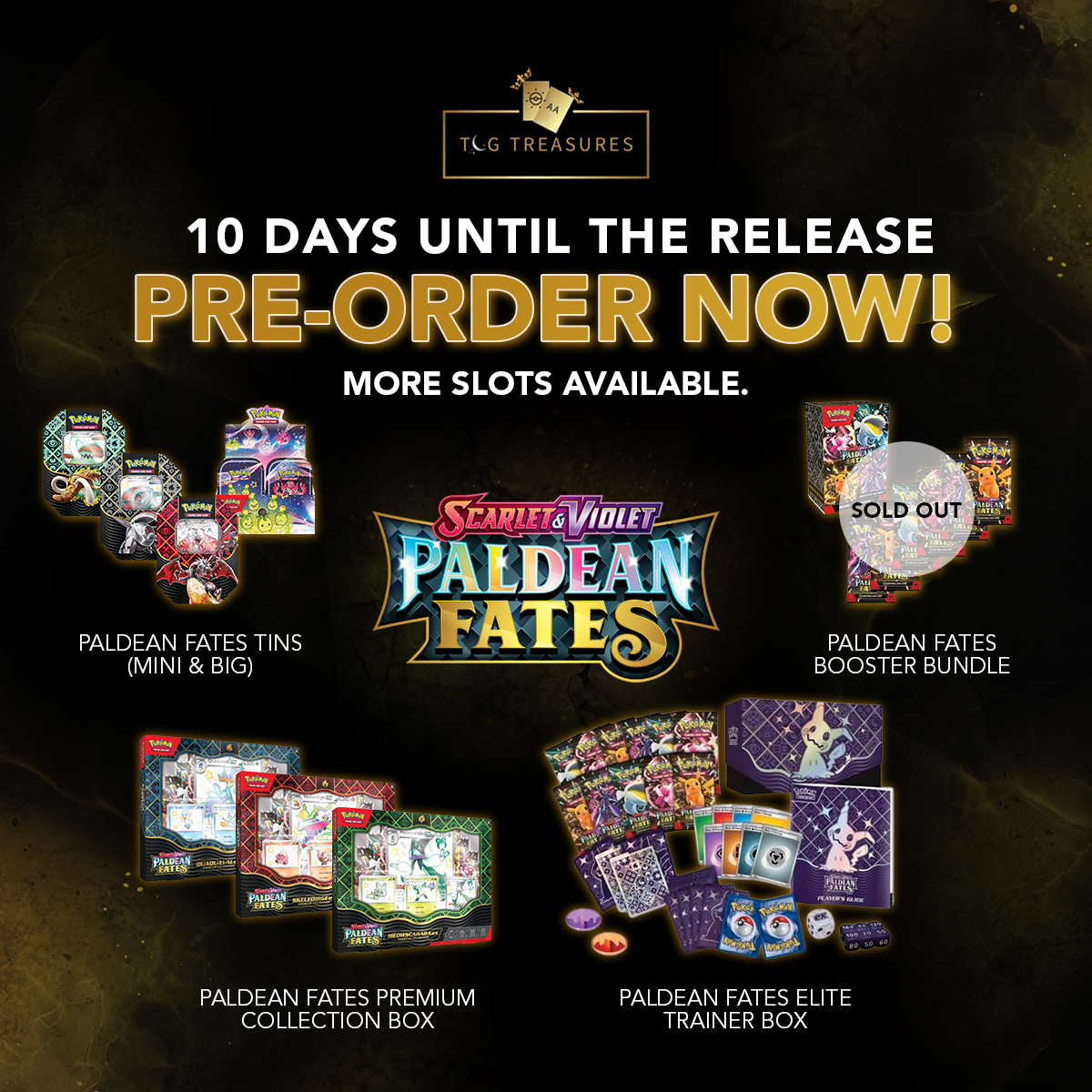 paldean fates booster box preorder Pokemon SV4.5 Premium Collection and Espathra show off their own unique skills as Shiny Tera Pokemon ex. Pokémon Paldean Fates Elite Trainer