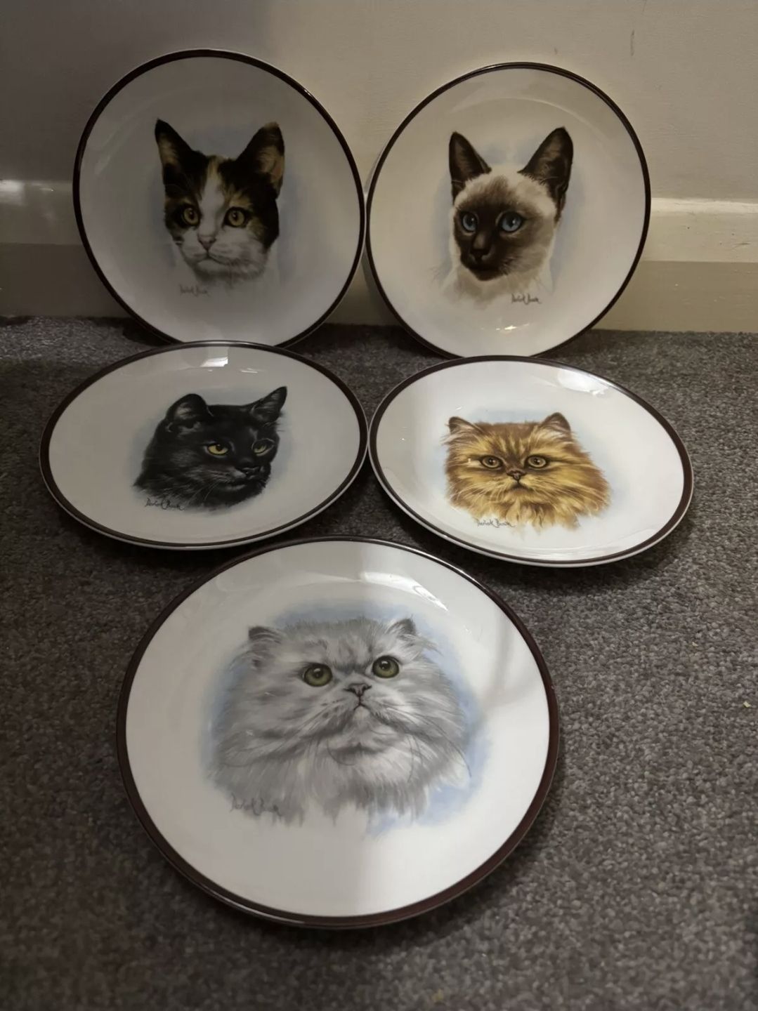 Minton cat plates circa 1880
