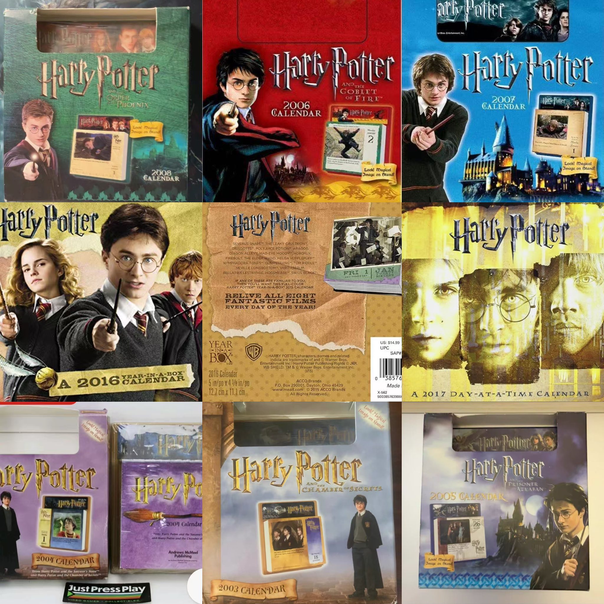 This is a found notice. I want to find some Harry Potter calendars