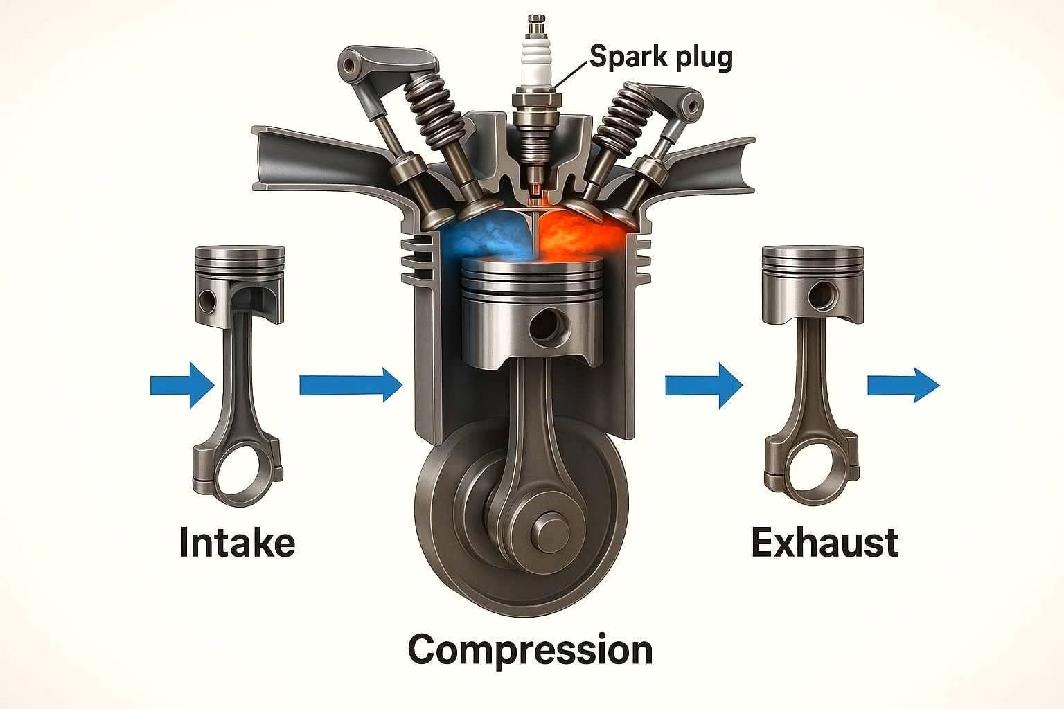 Automotive mechanics | The image illustrates key components and ...