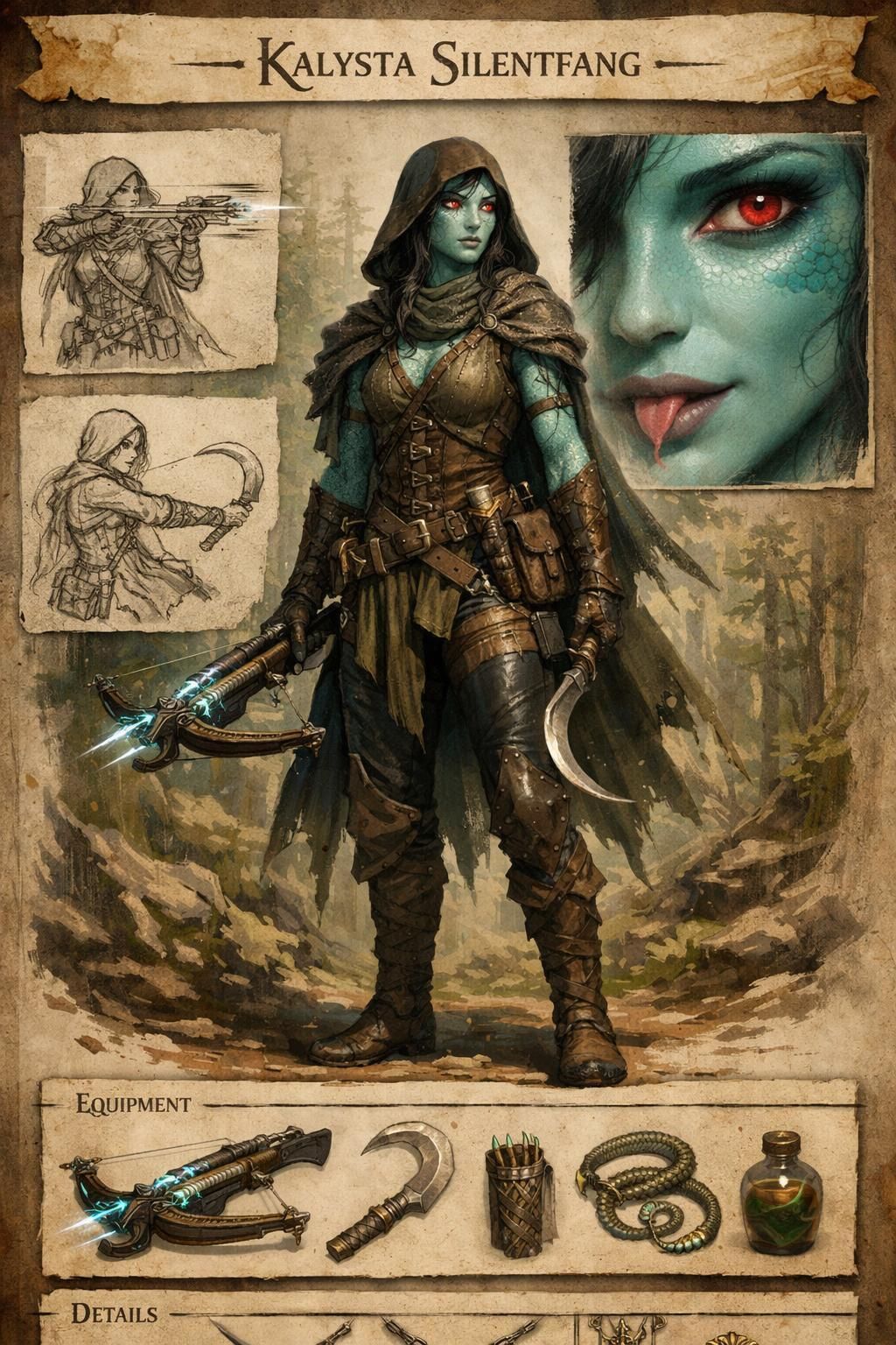 Twisted - Meet Kalysta Silentfang, a blue-green yuan-ti ranger with ...